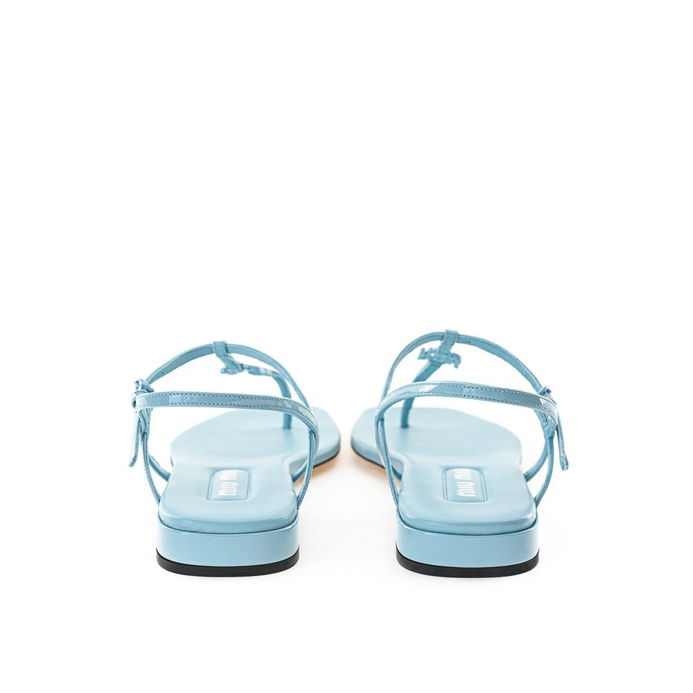 Blue Patent Leather Flip-Flop Sandal