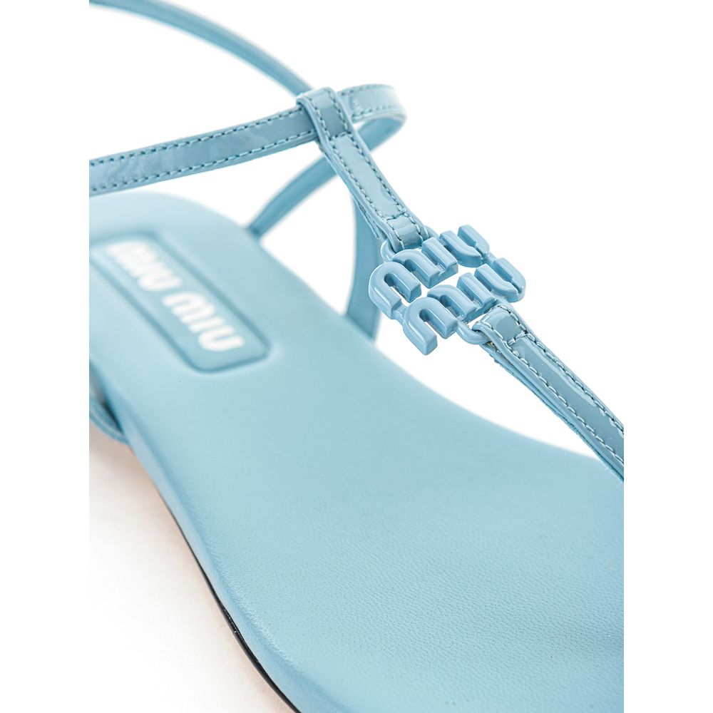 Blue Patent Leather Flip-Flop Sandal