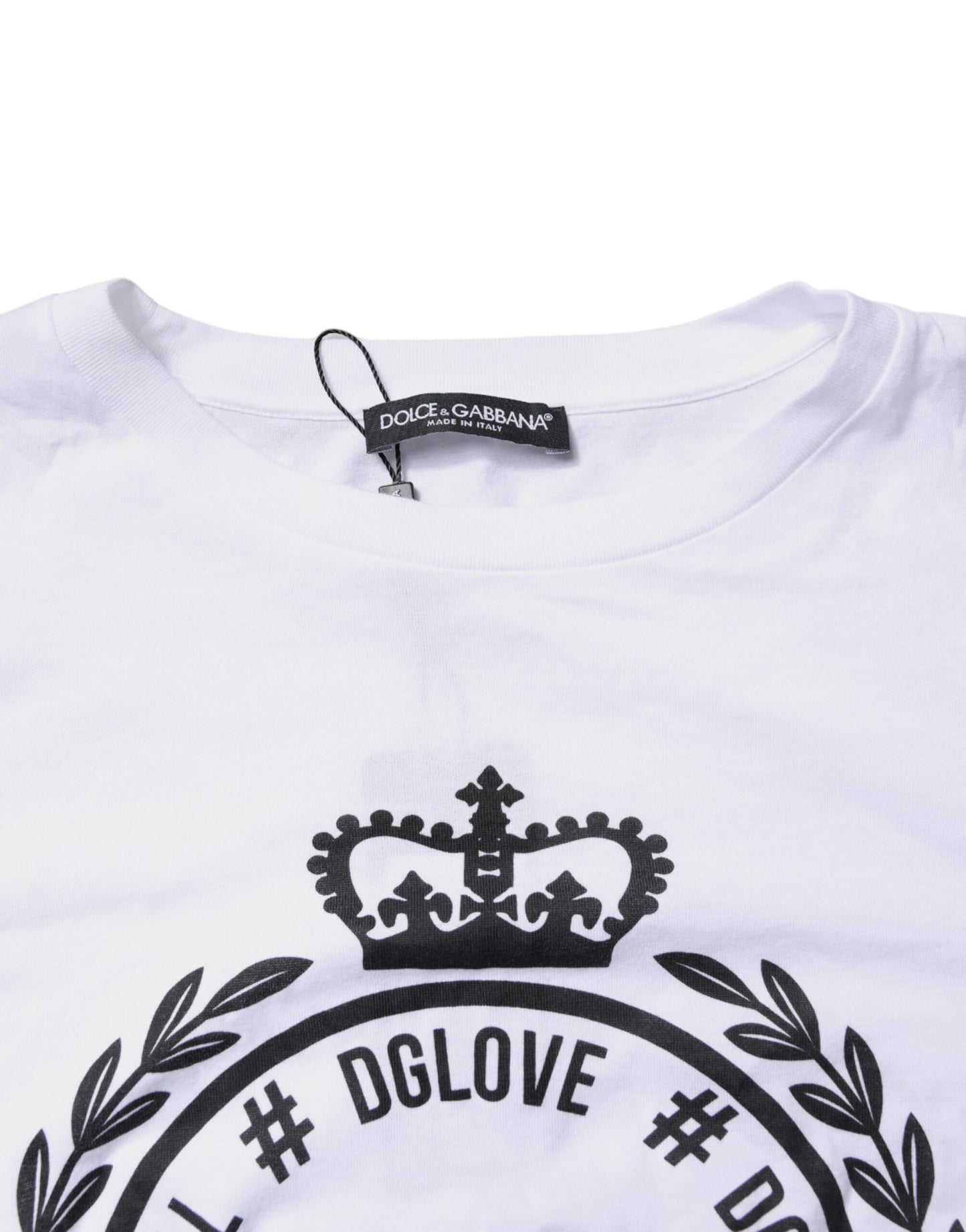 White Graphic Print Cotton Crew Neck T-shirt