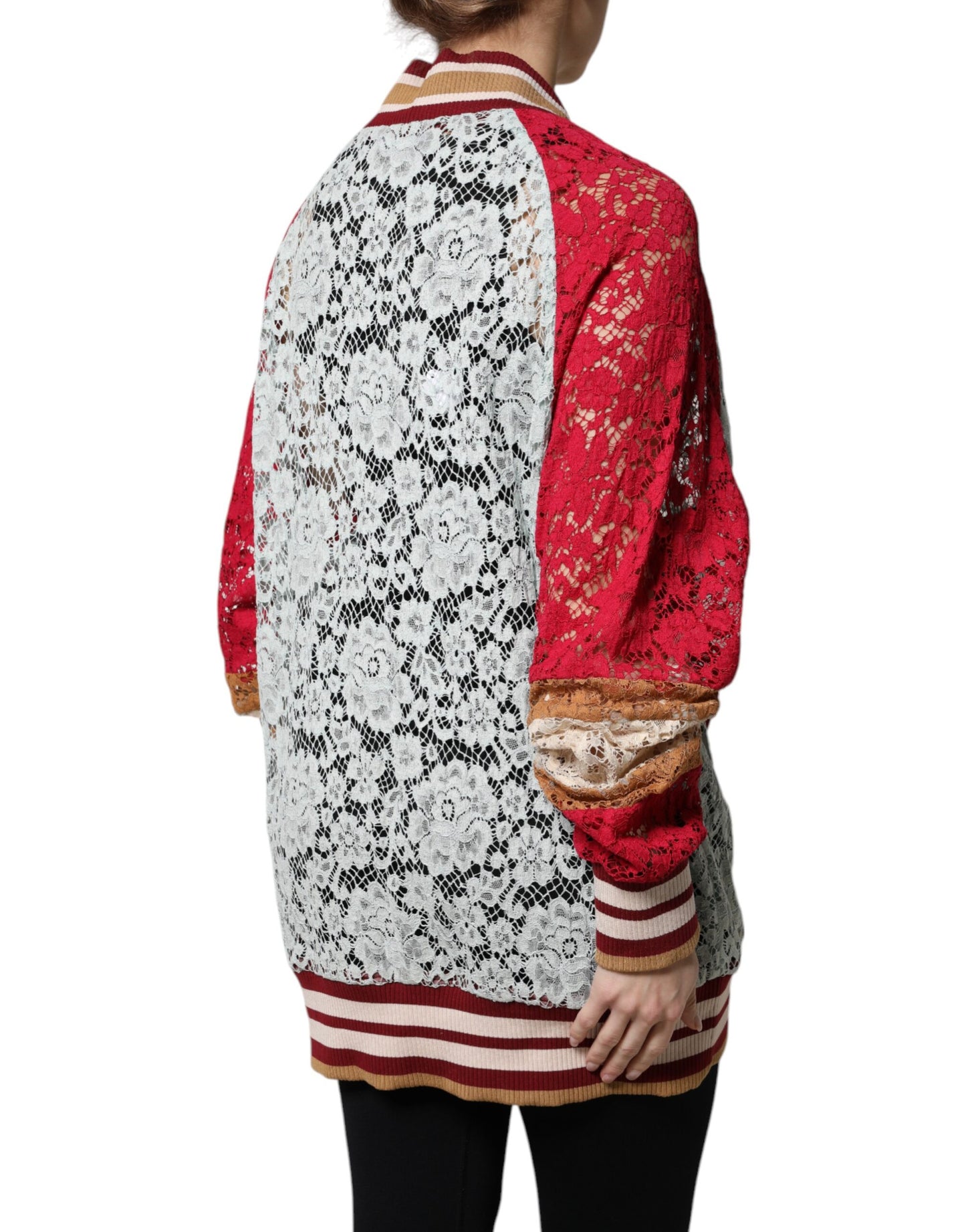 Dolce & Gabbana Multicolor Floral Lace Cardigan Sweater