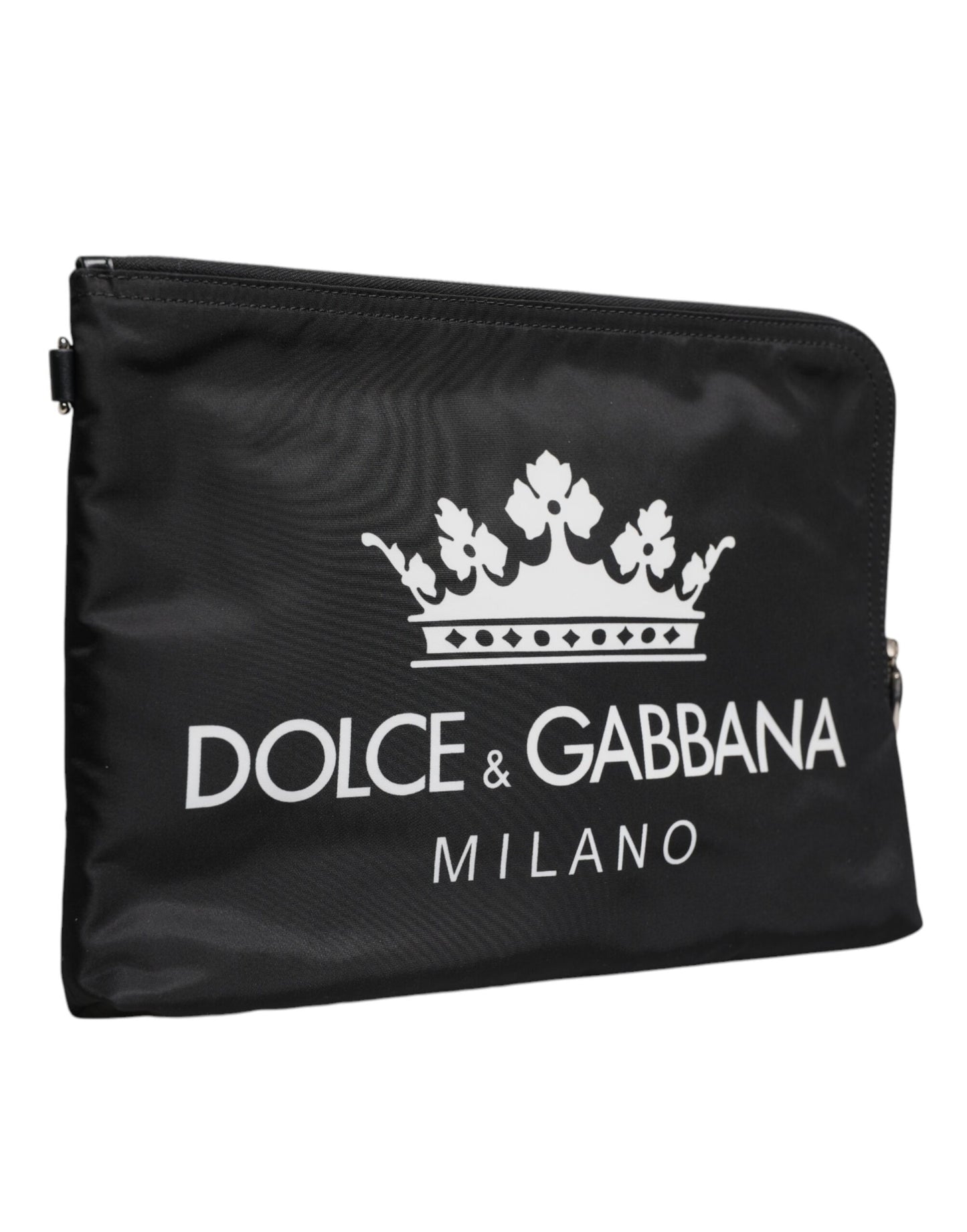 Dolce & Gabbana Black DG Milano Print Nylon Pouch Clutch Bag