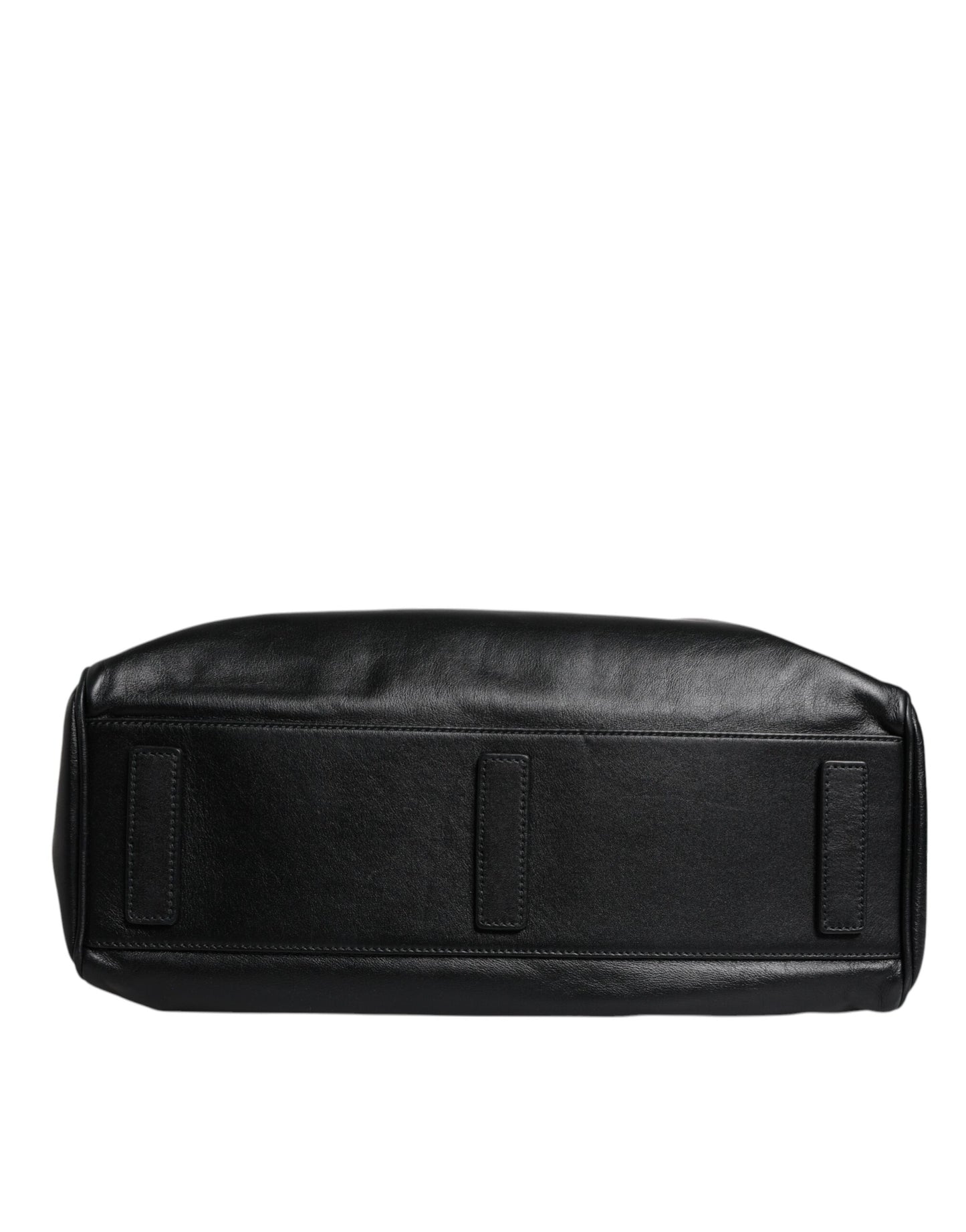 Black Leather Messenger Shoulder Strap Bag