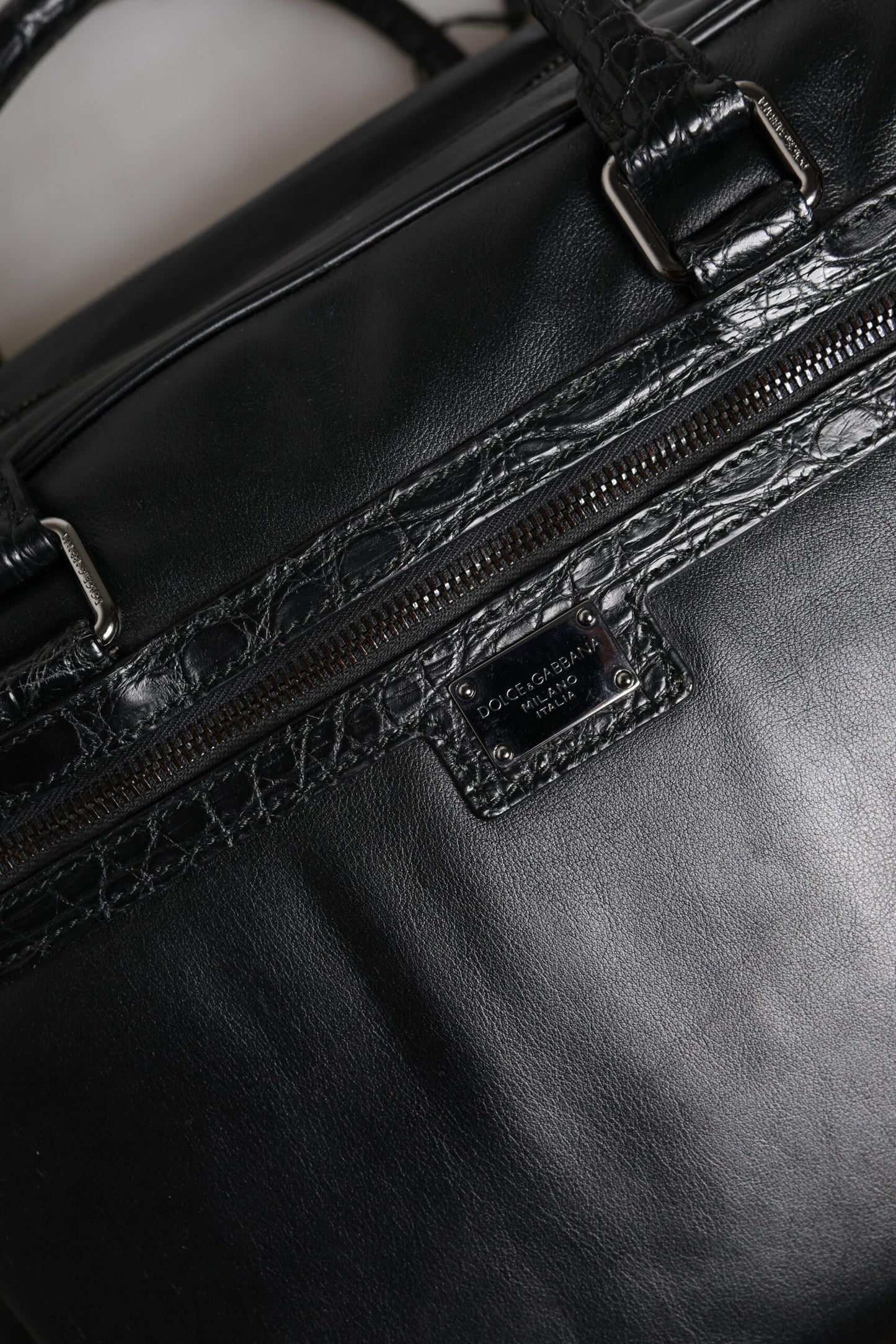 Black Leather Messenger Shoulder Strap Bag