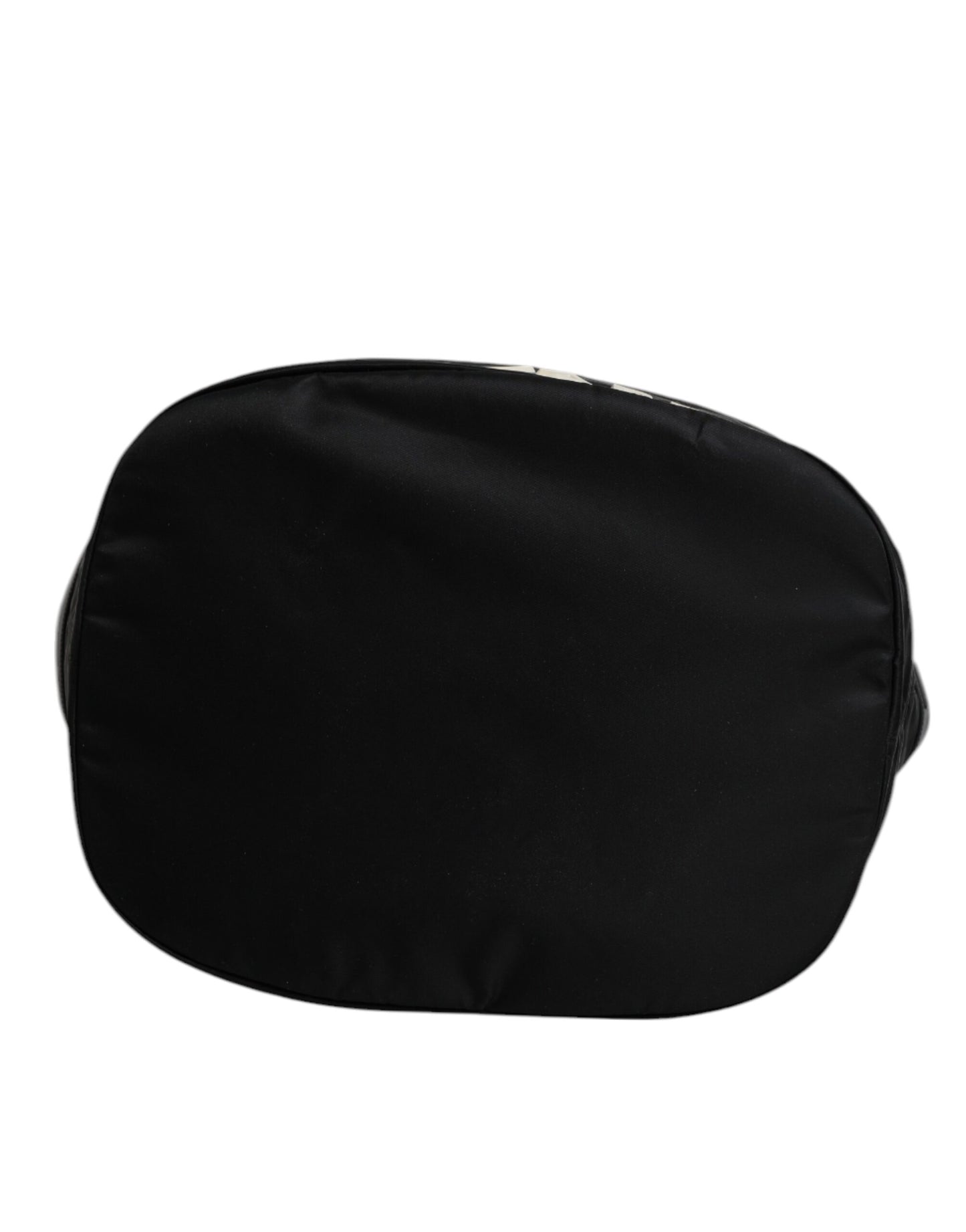 Dolce & Gabbana Black Nylon White Iconic Logo Shoulder Bucket Bag
