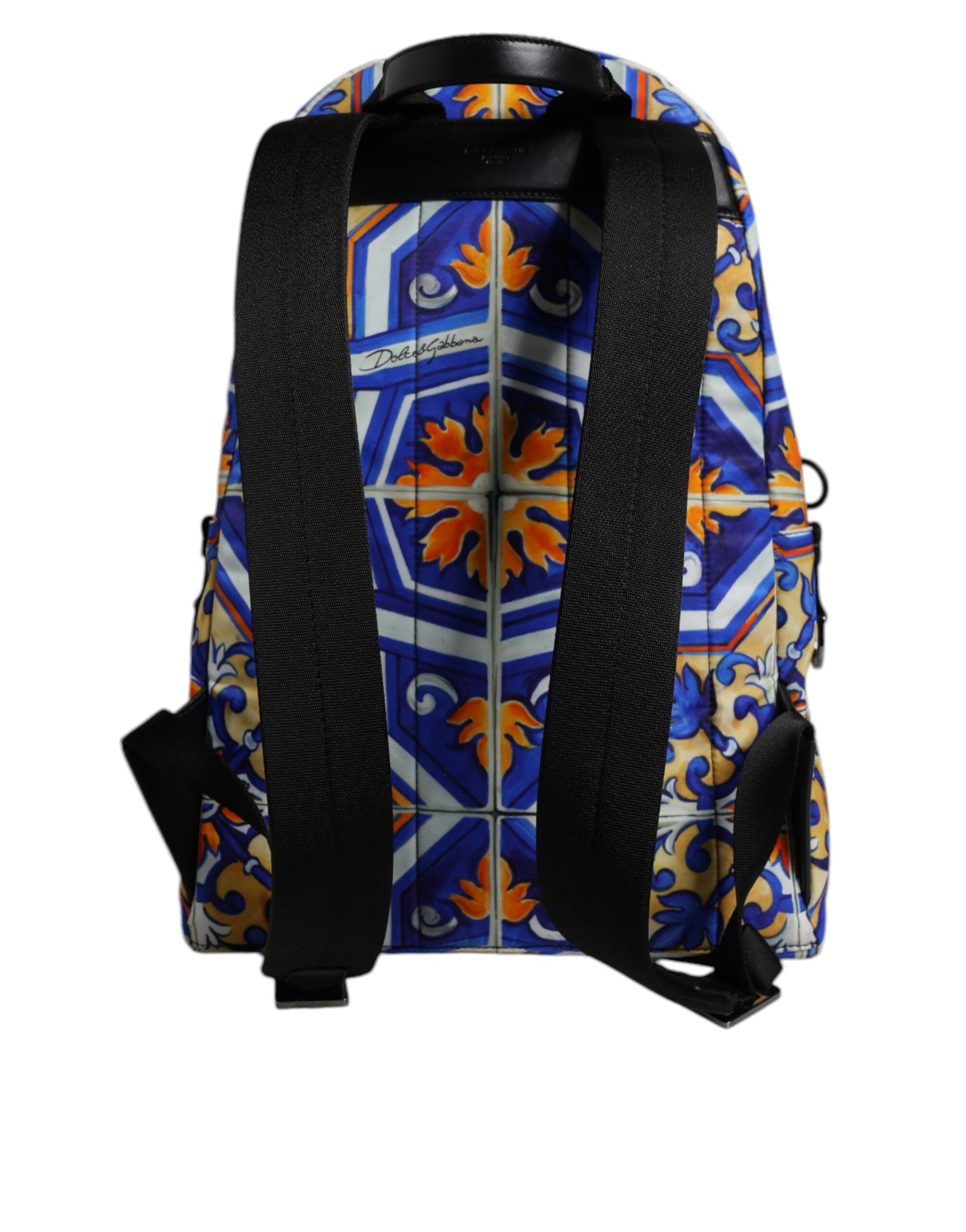 Multicolor Majolica Print Nylon Travel Backpack Bag