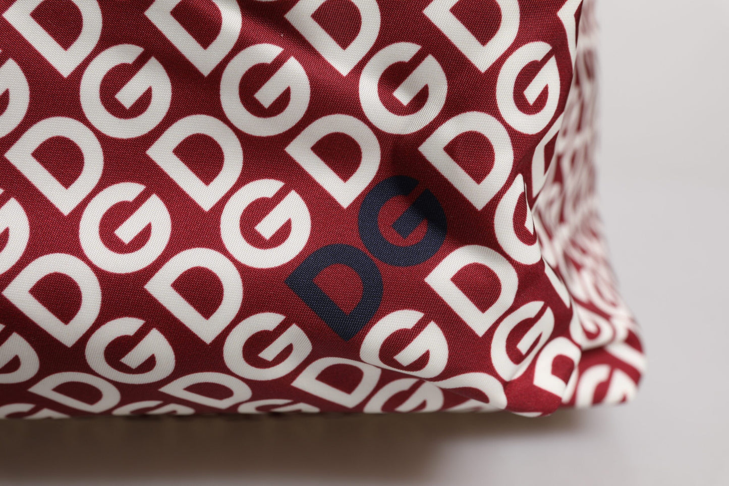 Red White DG Logo Print Nylon Travel Backpack Bag