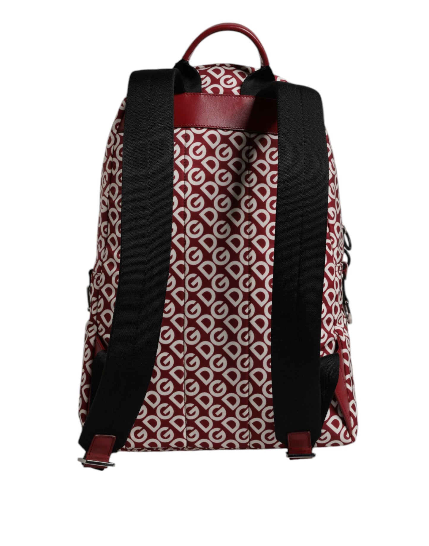 Red White DG Logo Print Nylon Travel Backpack Bag