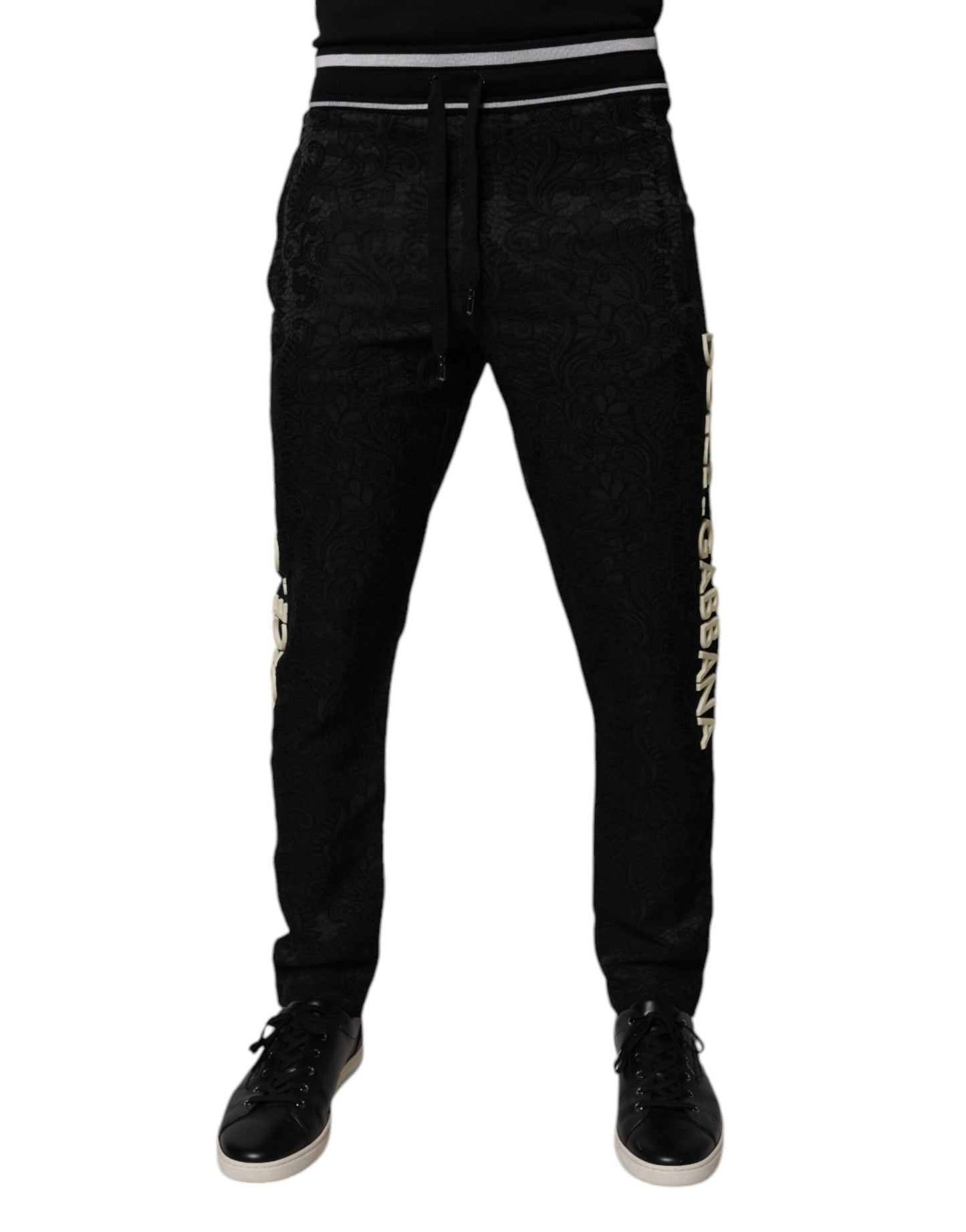Dolce & Gabbana Black Mid Waist Jogger Men Sweatpants Pants