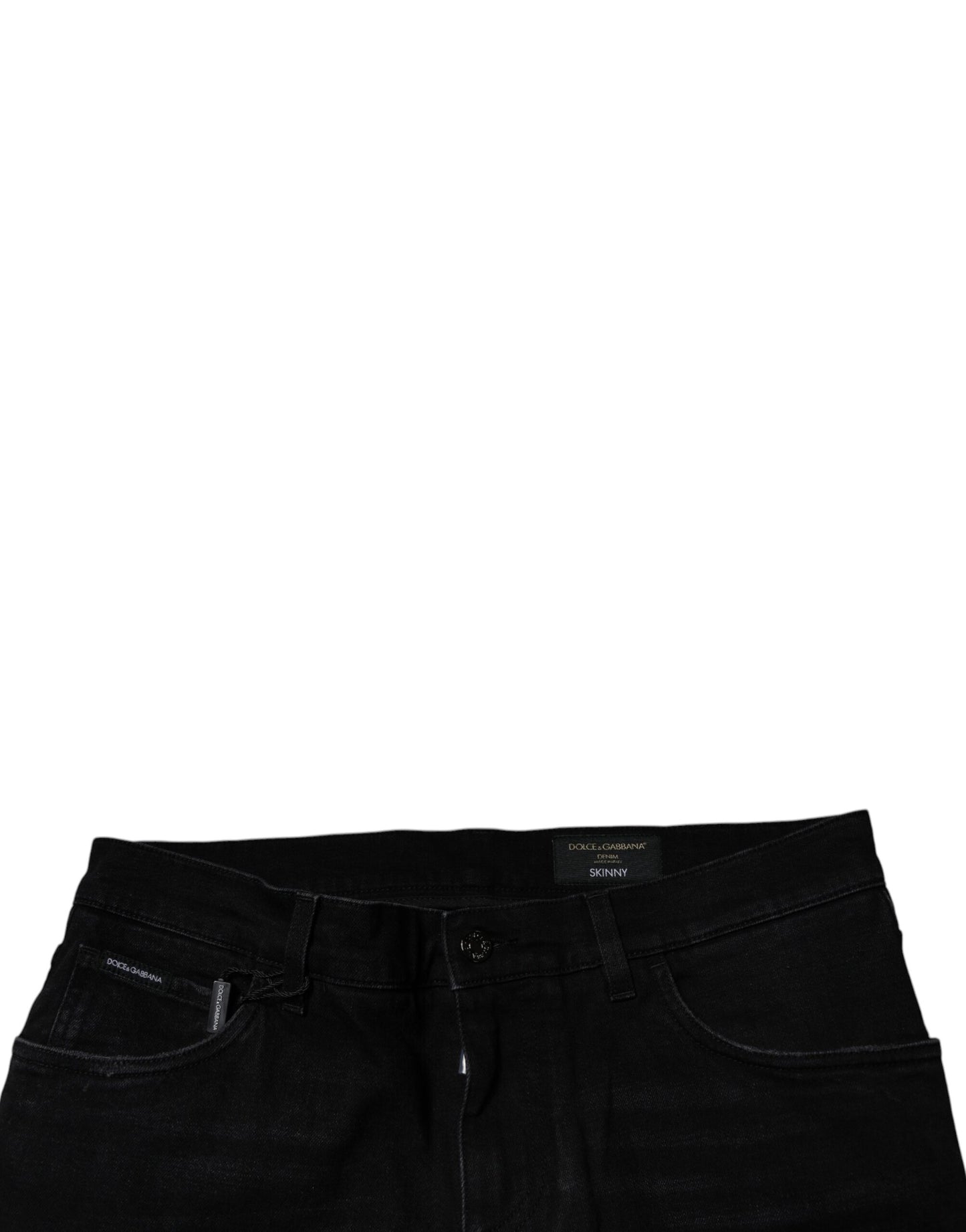 Dolce & Gabbana Black Ripped Cotton Skinny Men Denim Jeans