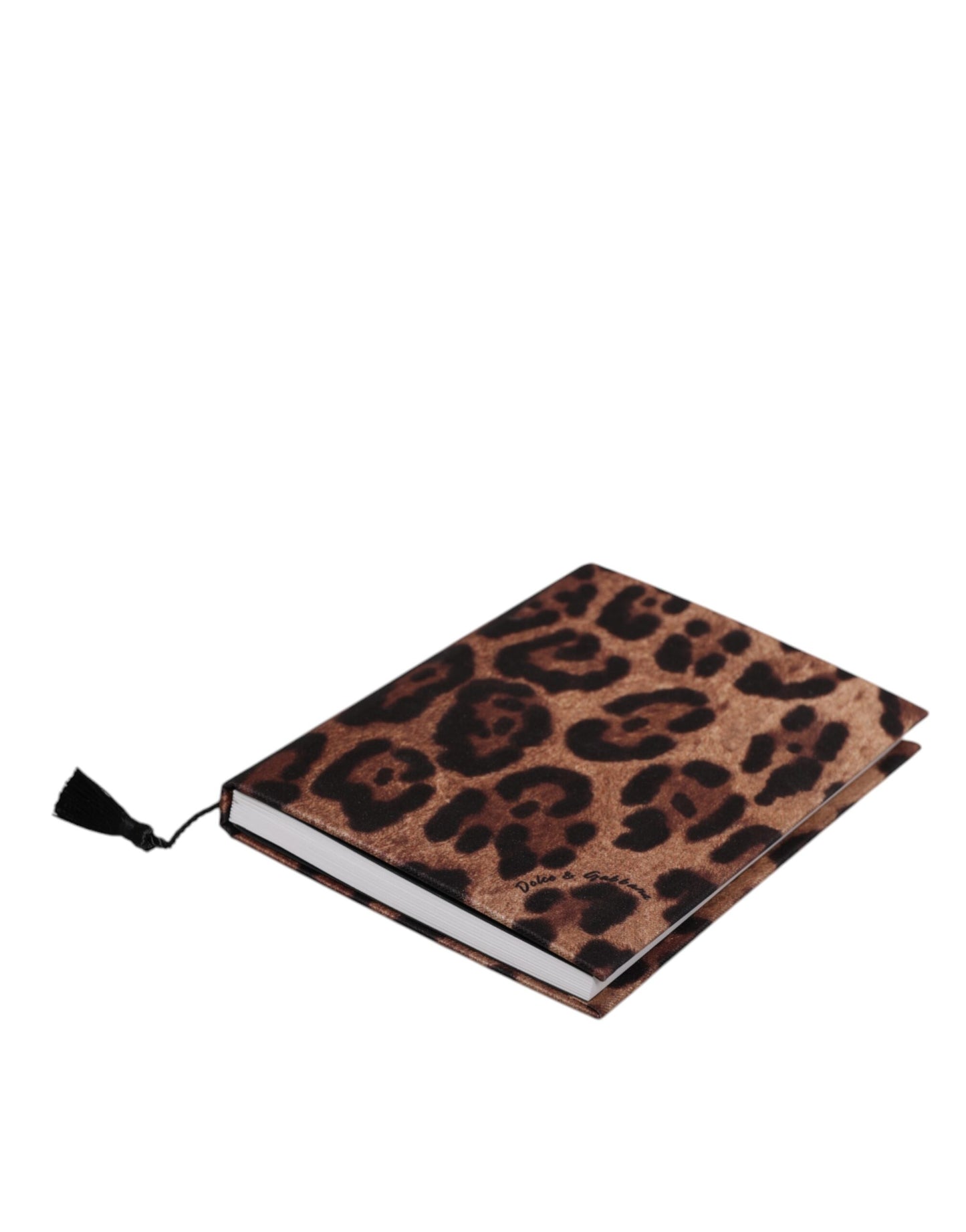 Brown Black Polyester Leopard Logo Print Small Notebook