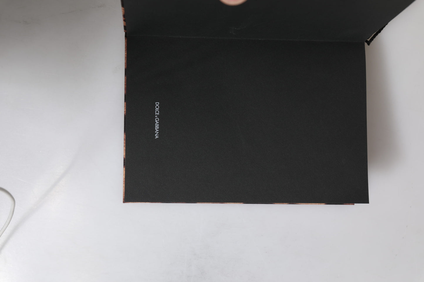 Brown Black Polyester Leopard Logo Print Small Notebook