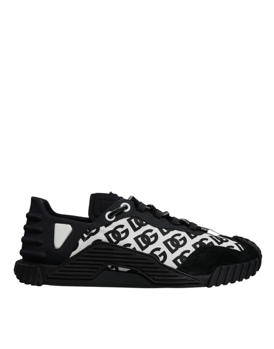 Dolce & Gabbana Black Logo Lace Up Low Top NS1 Sneakers Shoes