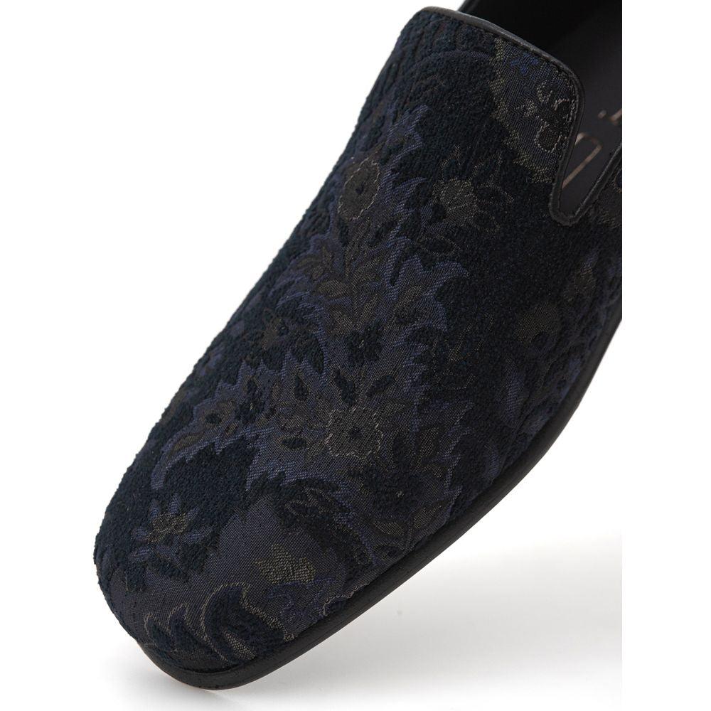 Etro Blue Leather Slip-On Loafers