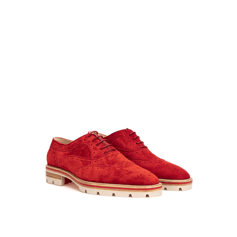 Red Suede Leather Oxfords And Derby