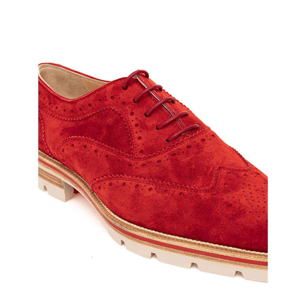 Red Suede Leather Oxfords And Derby