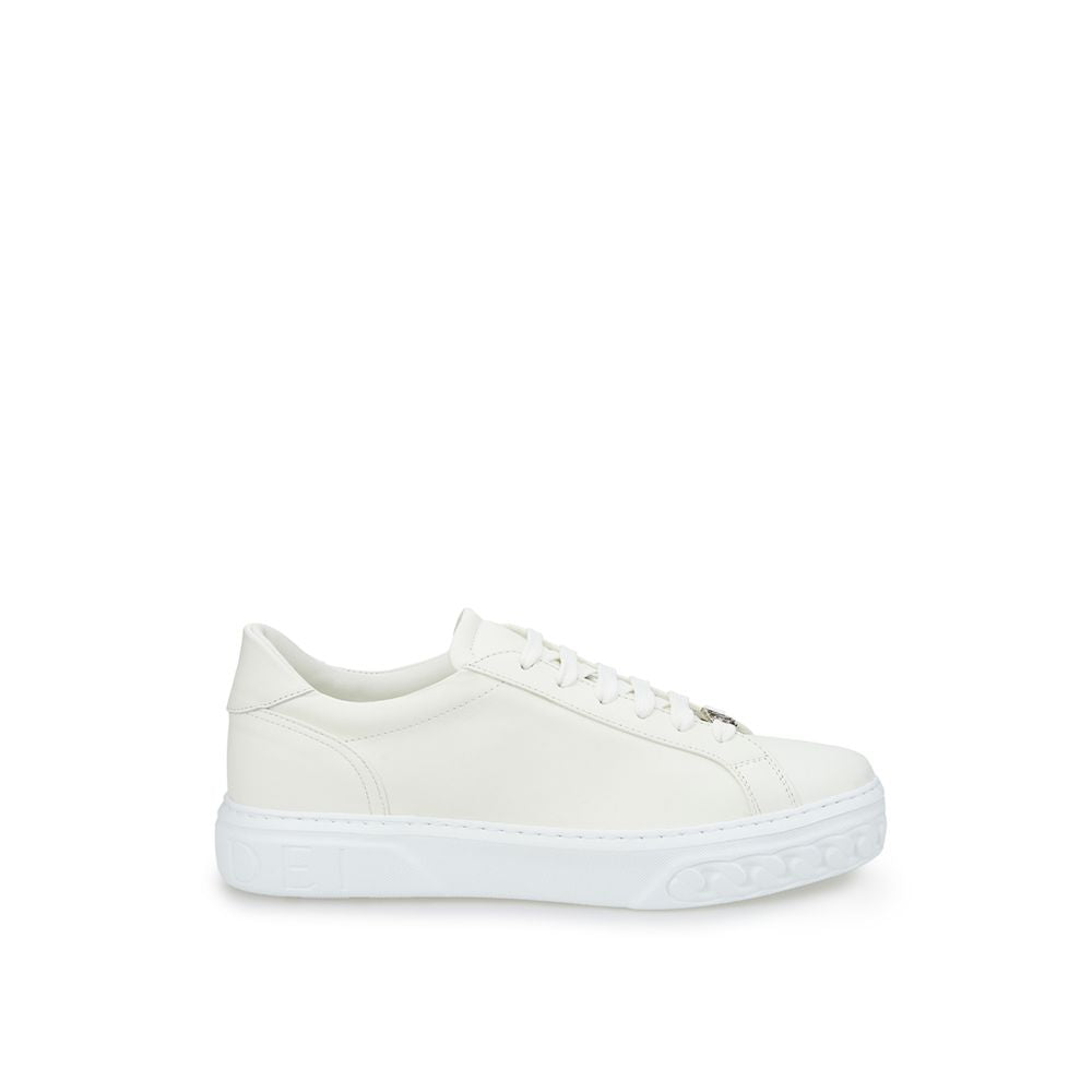 Casadei White Leather Athletic Sneakers