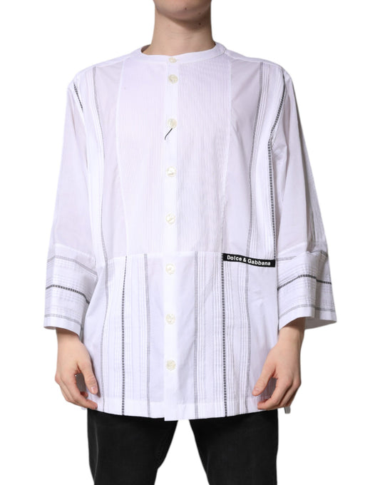 Dolce & Gabbana White Cotton Button Down Long Sleeves Shirt