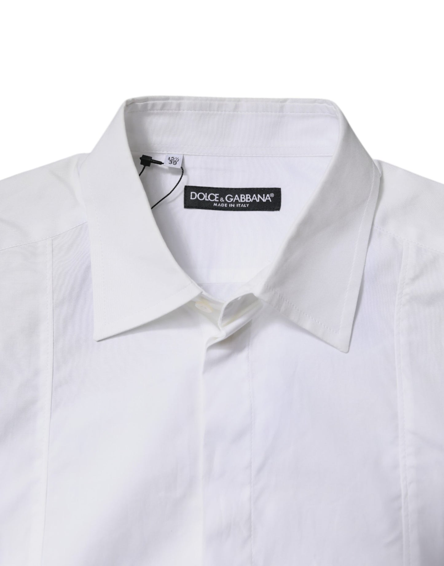 Dolce & Gabbana White Cotton Collared Dress Formal Shirt