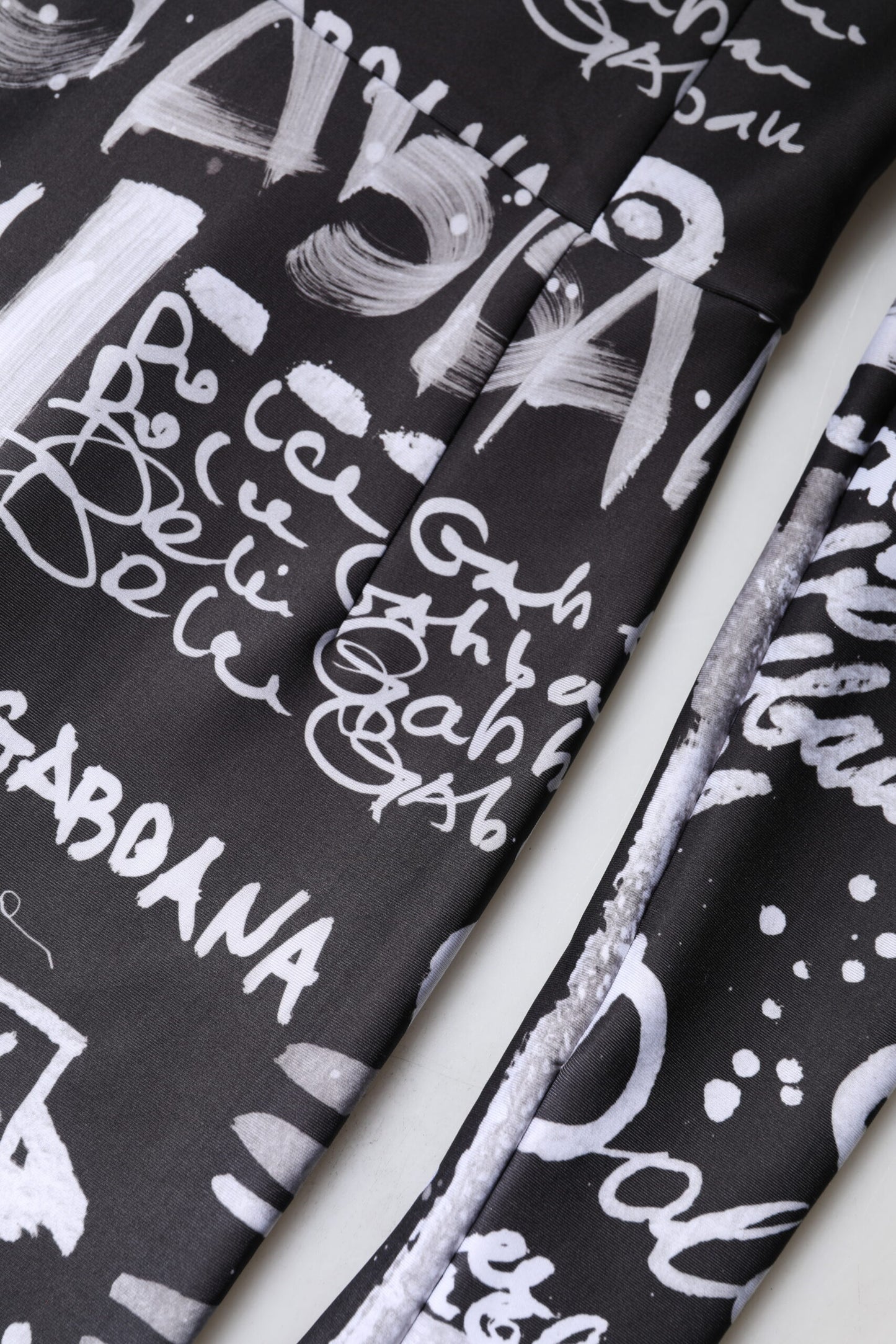 Black Logo Turtleneck Bodycon Jumpsuit Dress