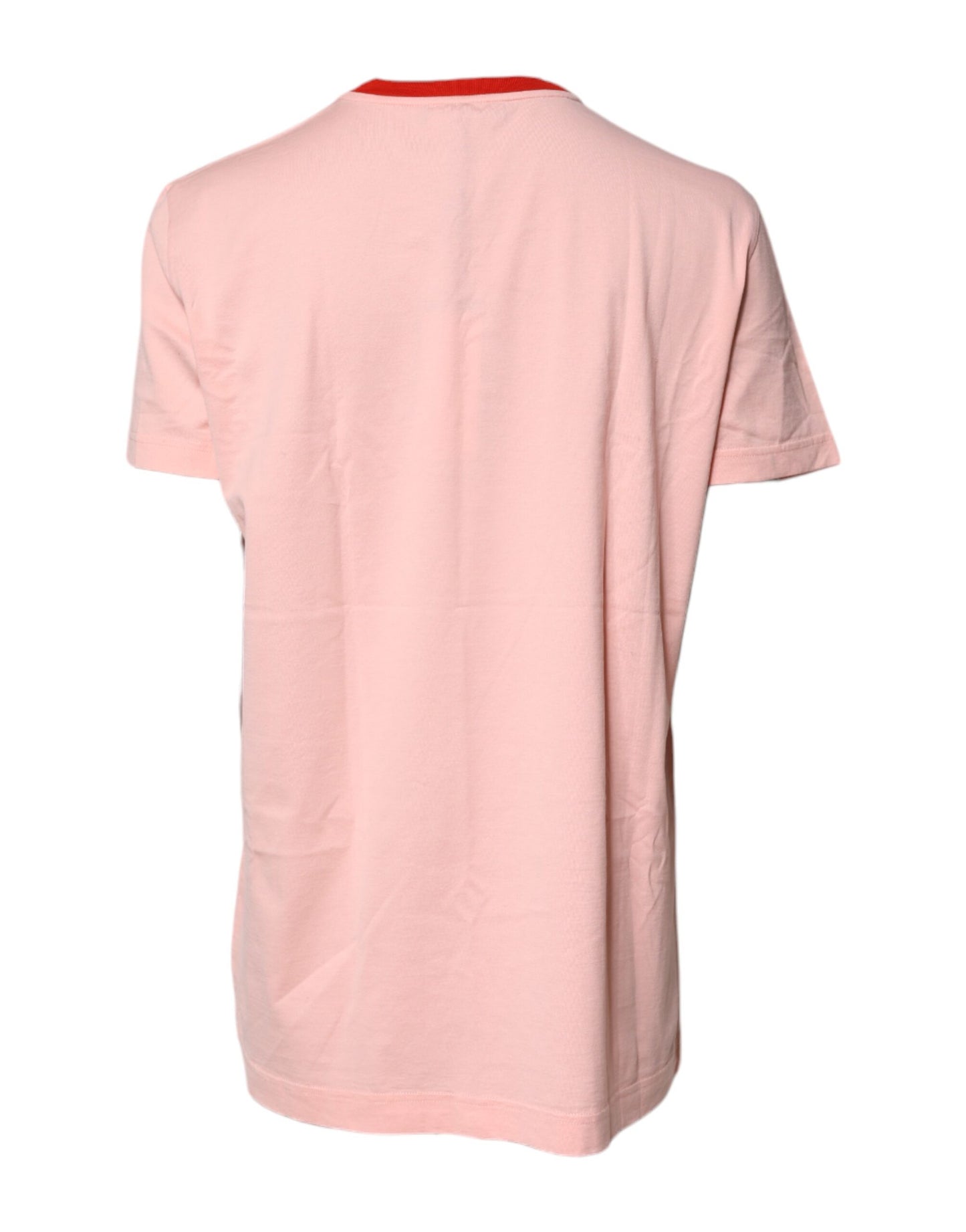 Pink D&G 84 Print Cotton Crew Neck T-shirt