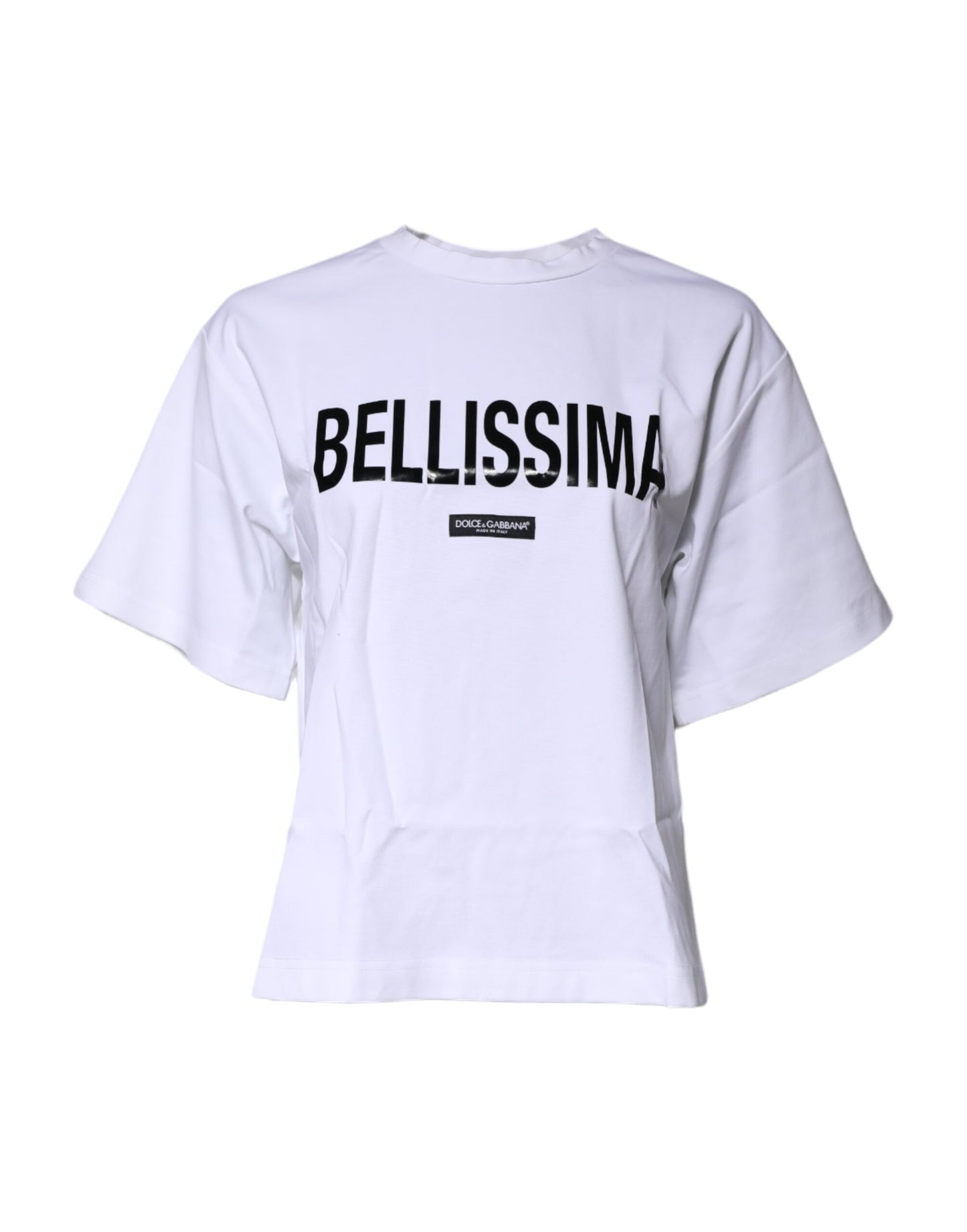 Dolce & Gabbana White Bellissima Cotton Crew Neck T-shirt