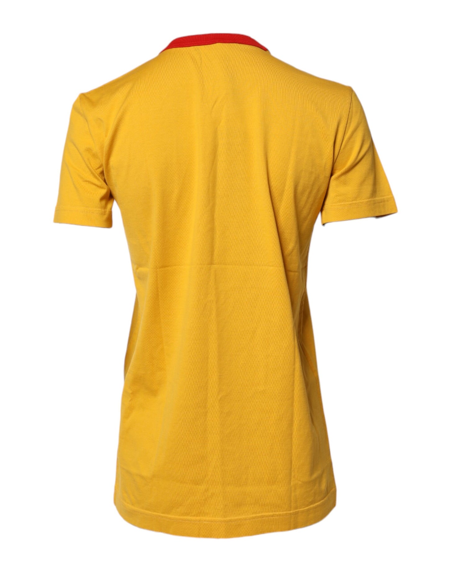 Yellow Printed Cotton Short Sleeves T-shirt