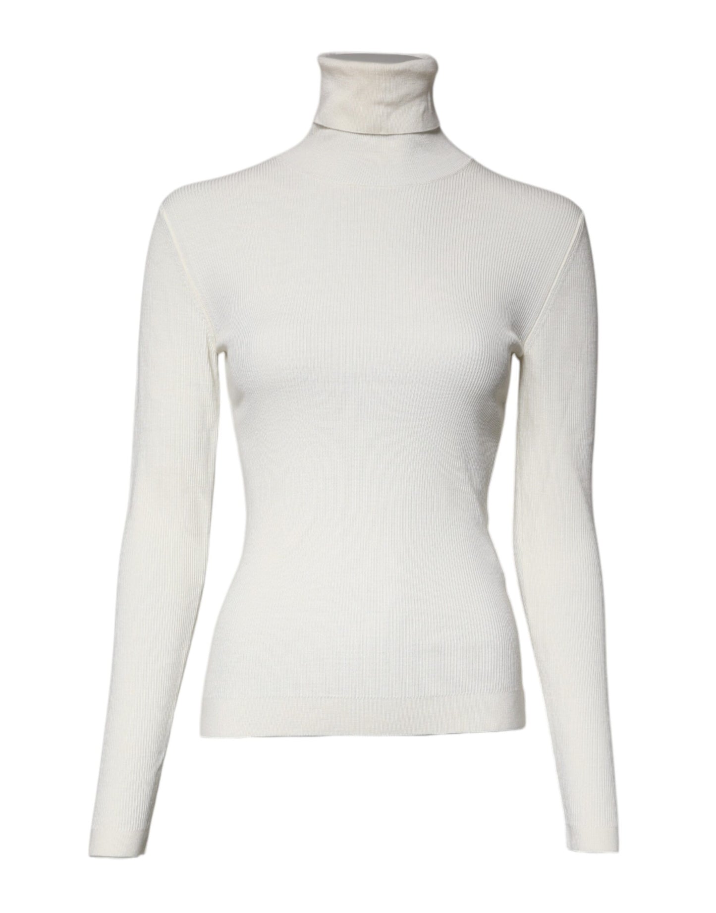 Dolce & Gabbana Cream Long Sleeves Turtleneck Slim Sweater