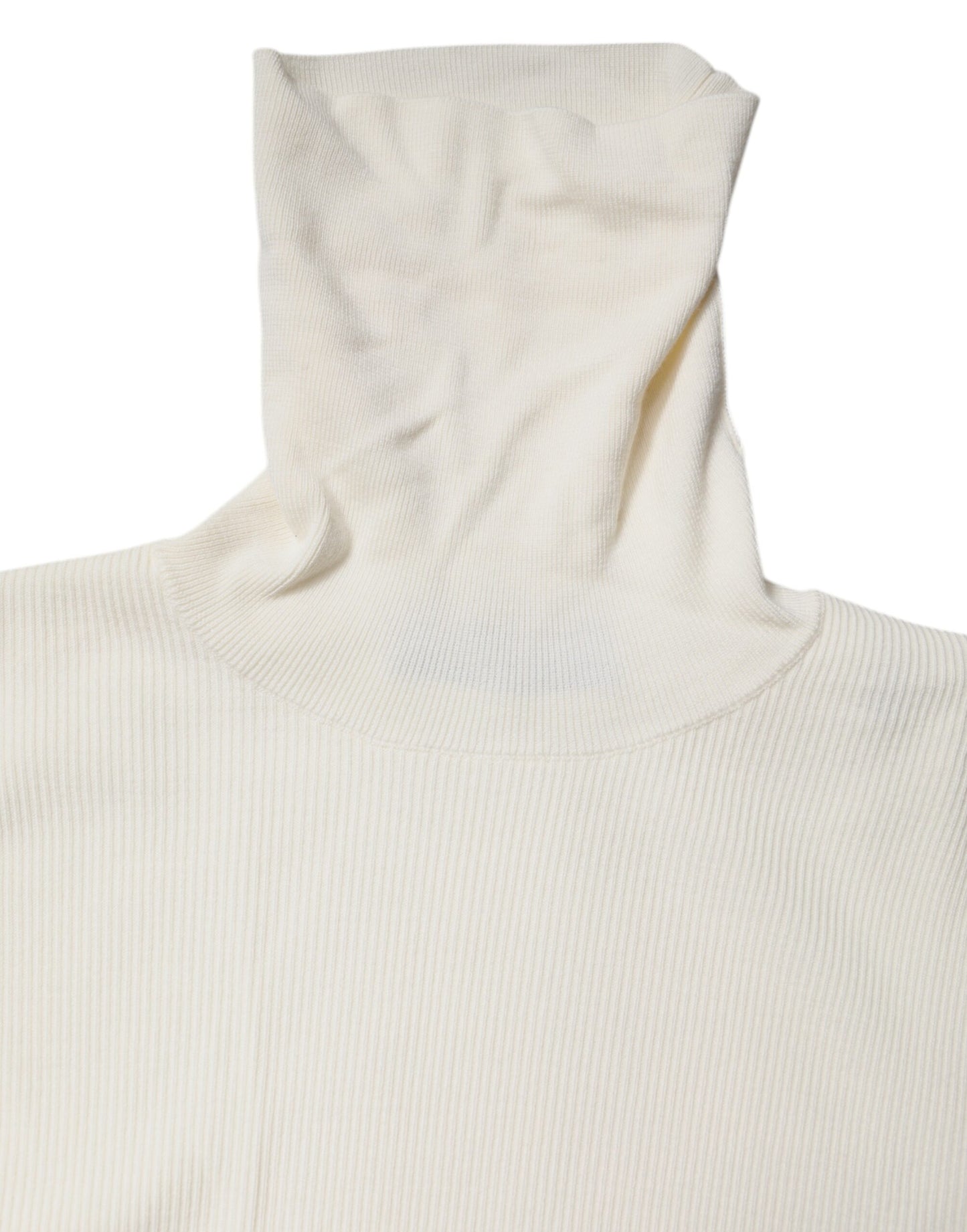 Dolce & Gabbana Cream Long Sleeves Turtleneck Slim Sweater