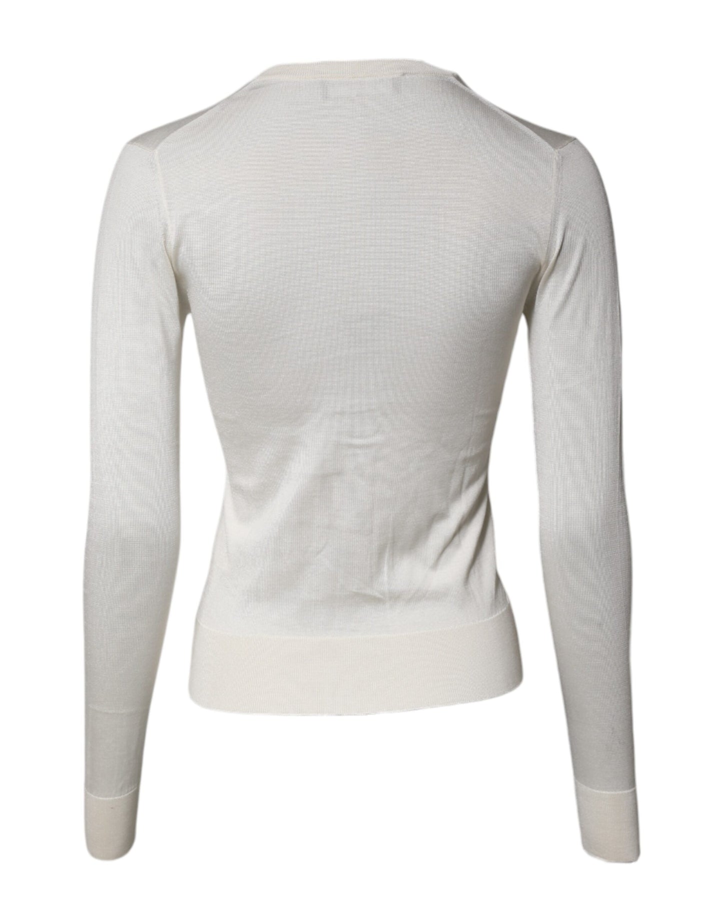 Dolce & Gabbana Cream Floral Silk Embellished Cardigan Sweater