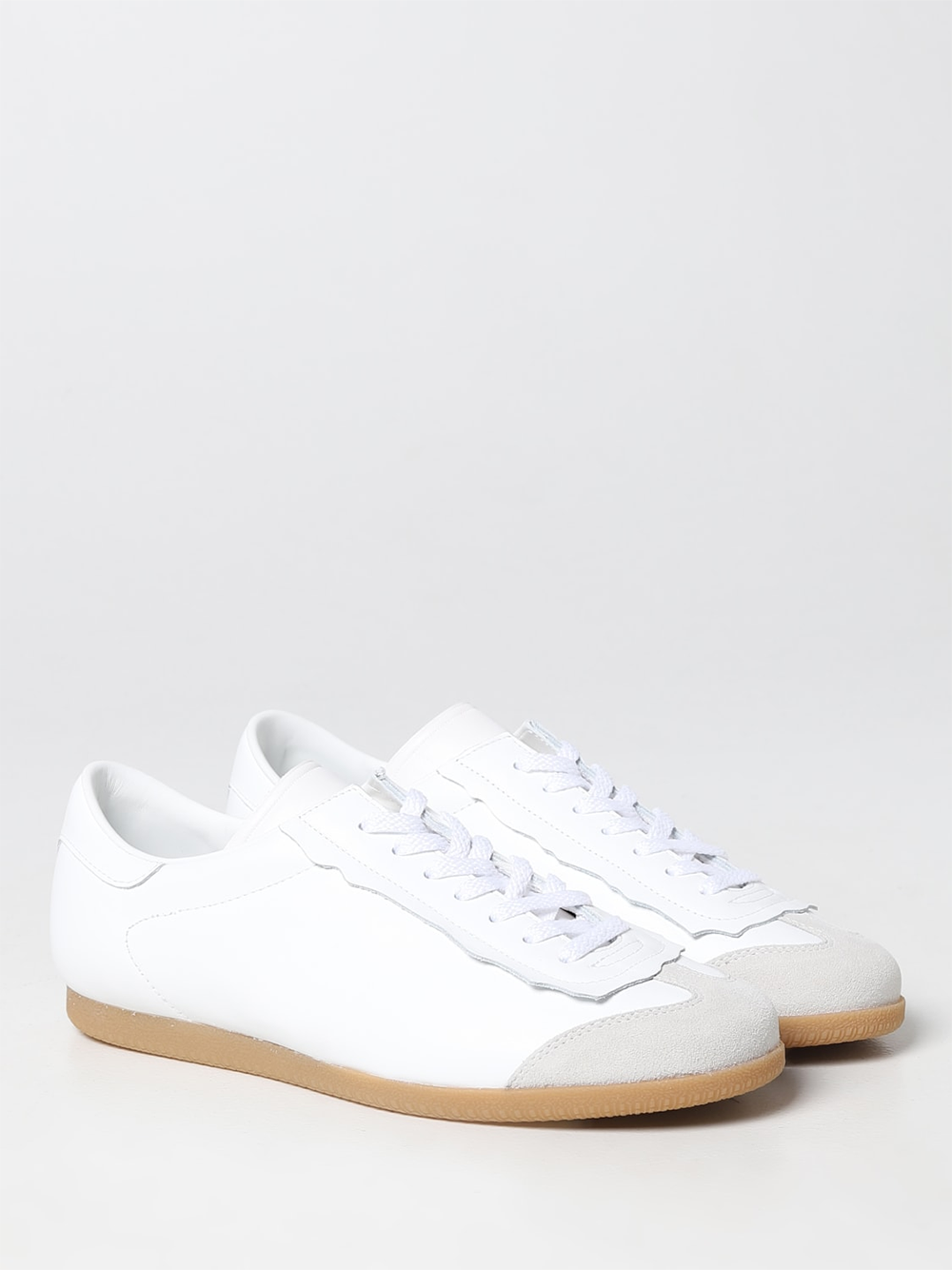 Maison Margiela Low Featherlight Leather And Suede Sneakers