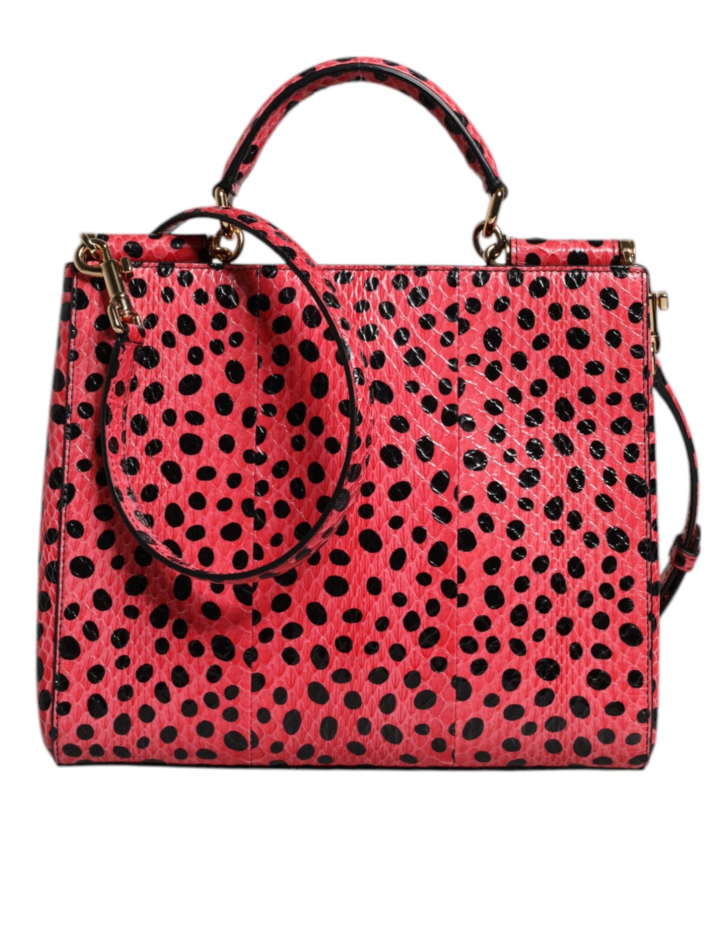 Pink Exotic Leather Top Handle Tote Crossbody Bag