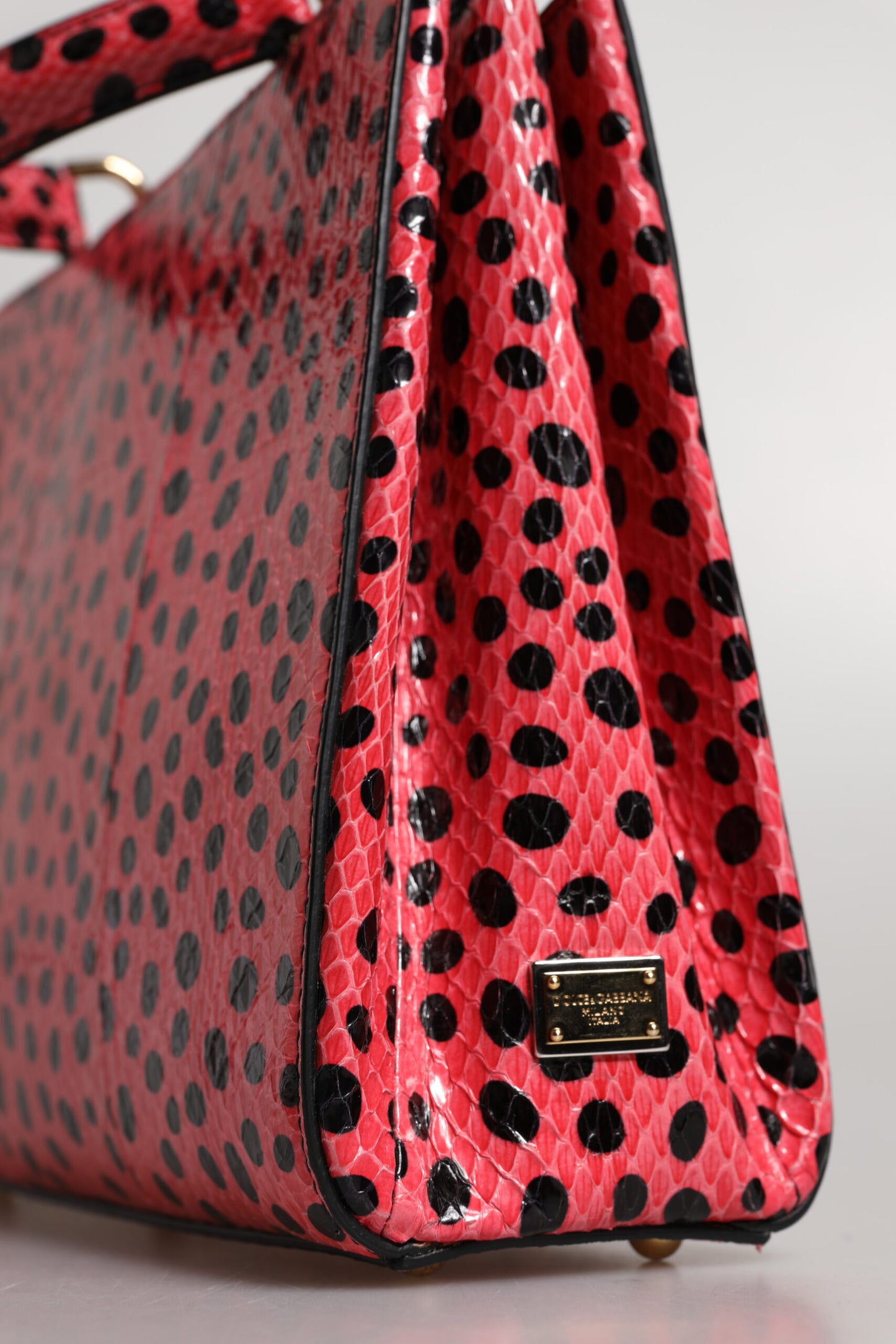 Pink Exotic Leather Top Handle Tote Crossbody Bag