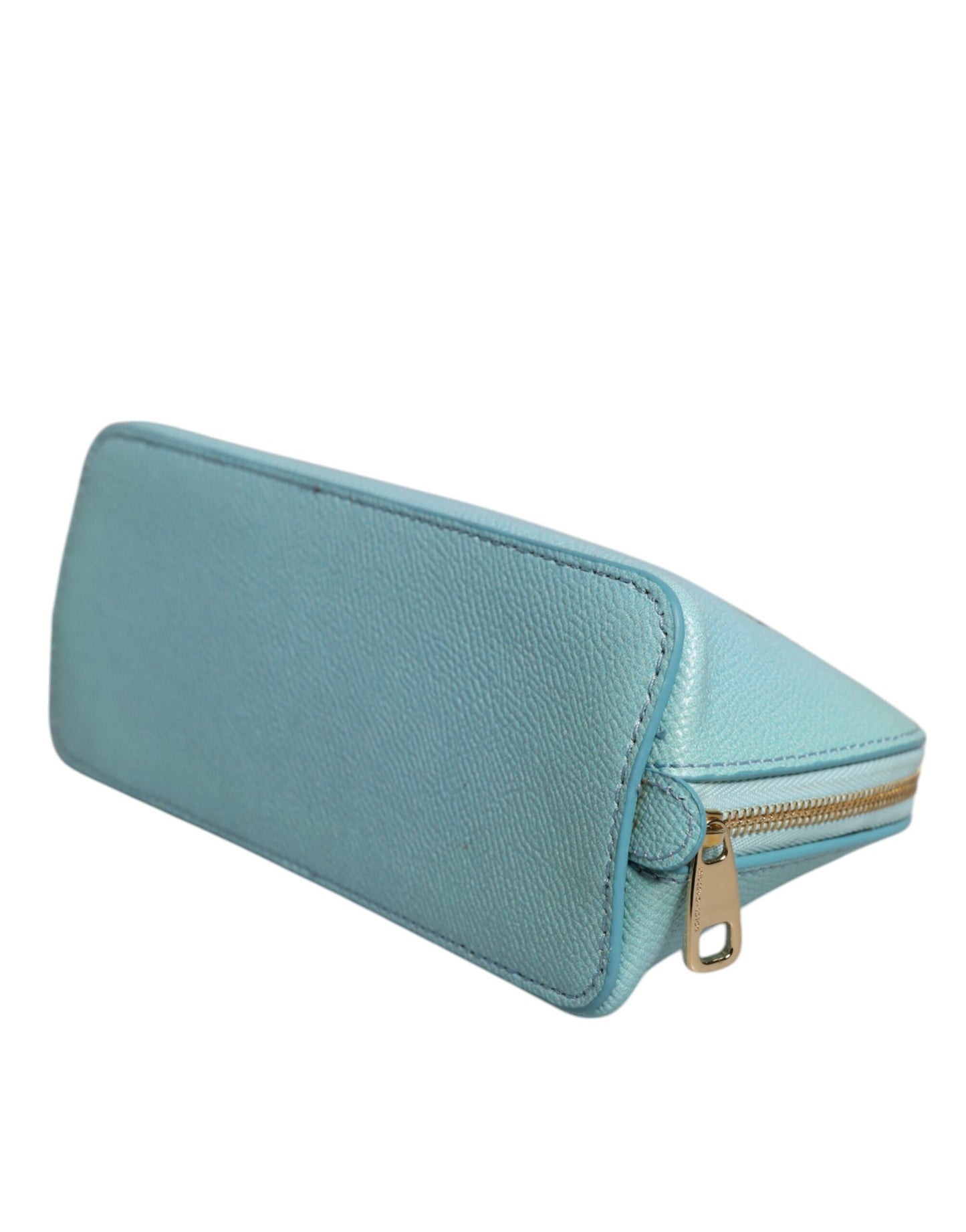 Dolce & Gabbana Light Blue Leather Handbag Clutch Mini Purse Pouch Bag