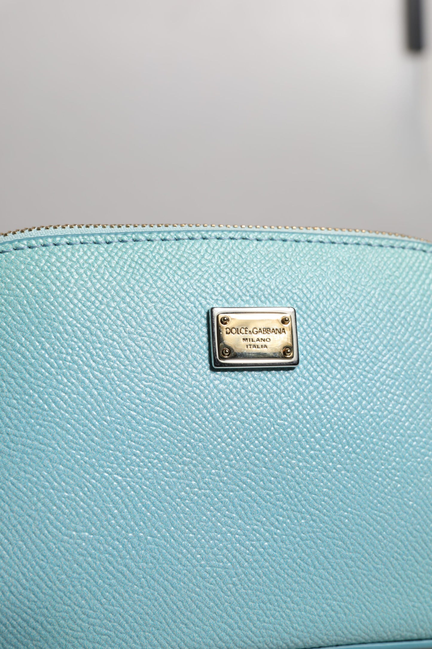 Dolce & Gabbana Light Blue Leather Handbag Clutch Mini Purse Pouch Bag