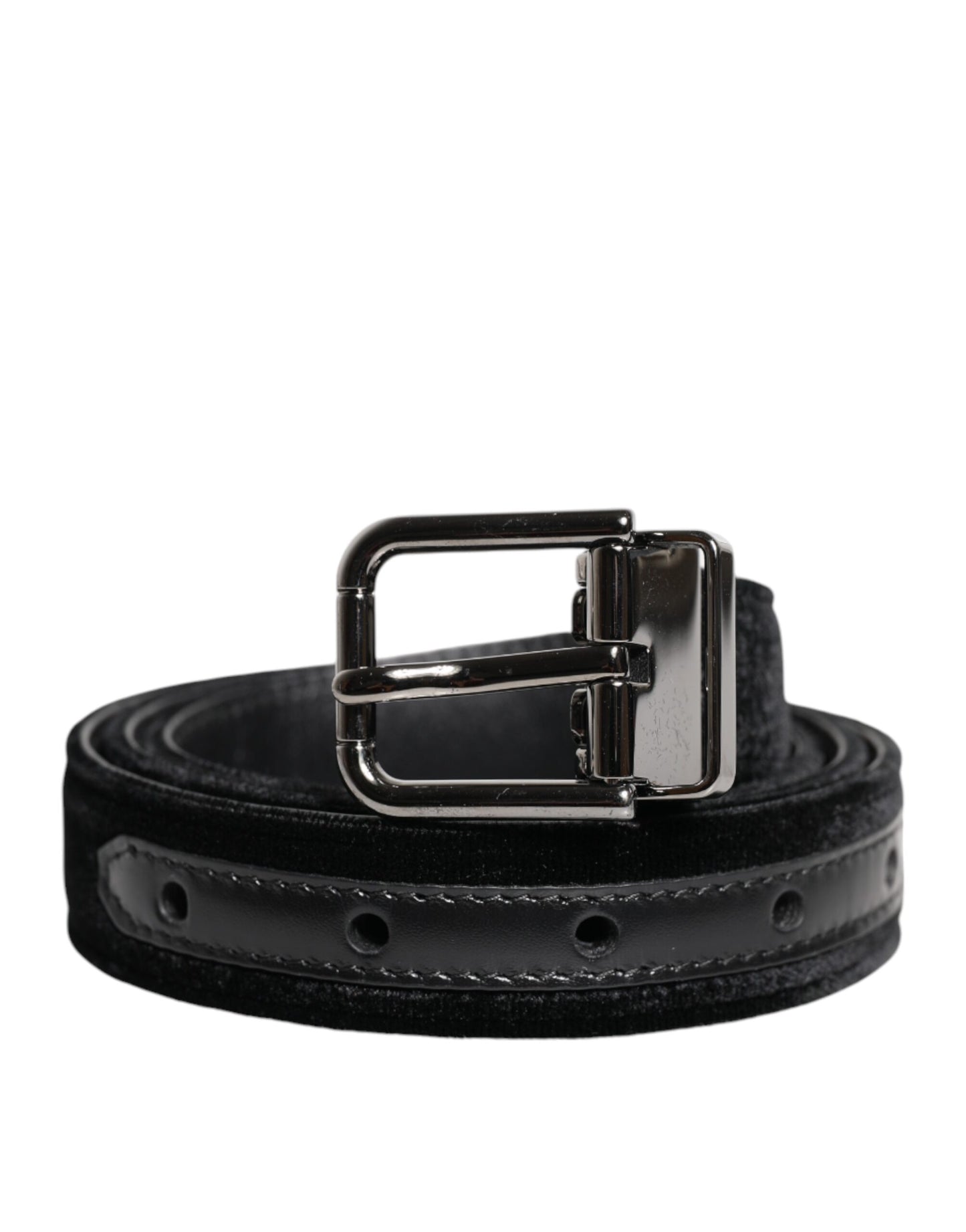 Dolce & Gabbana Black Leather Metal Buckle Classic Belt