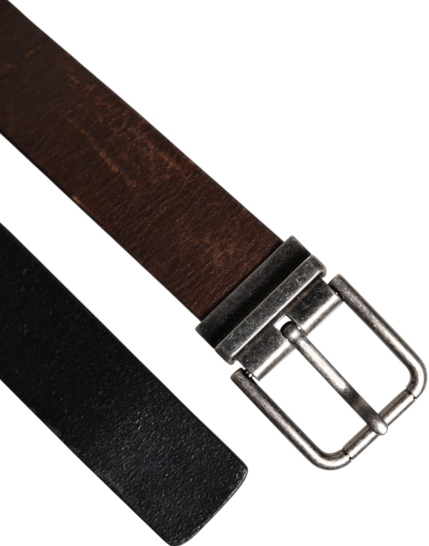 Brown Solid Leather Classic Waist Buckle Belt