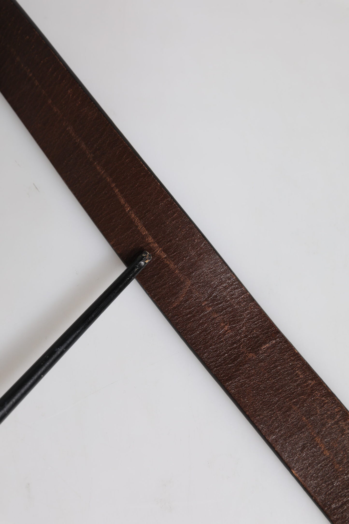 Brown Solid Leather Classic Waist Buckle Belt