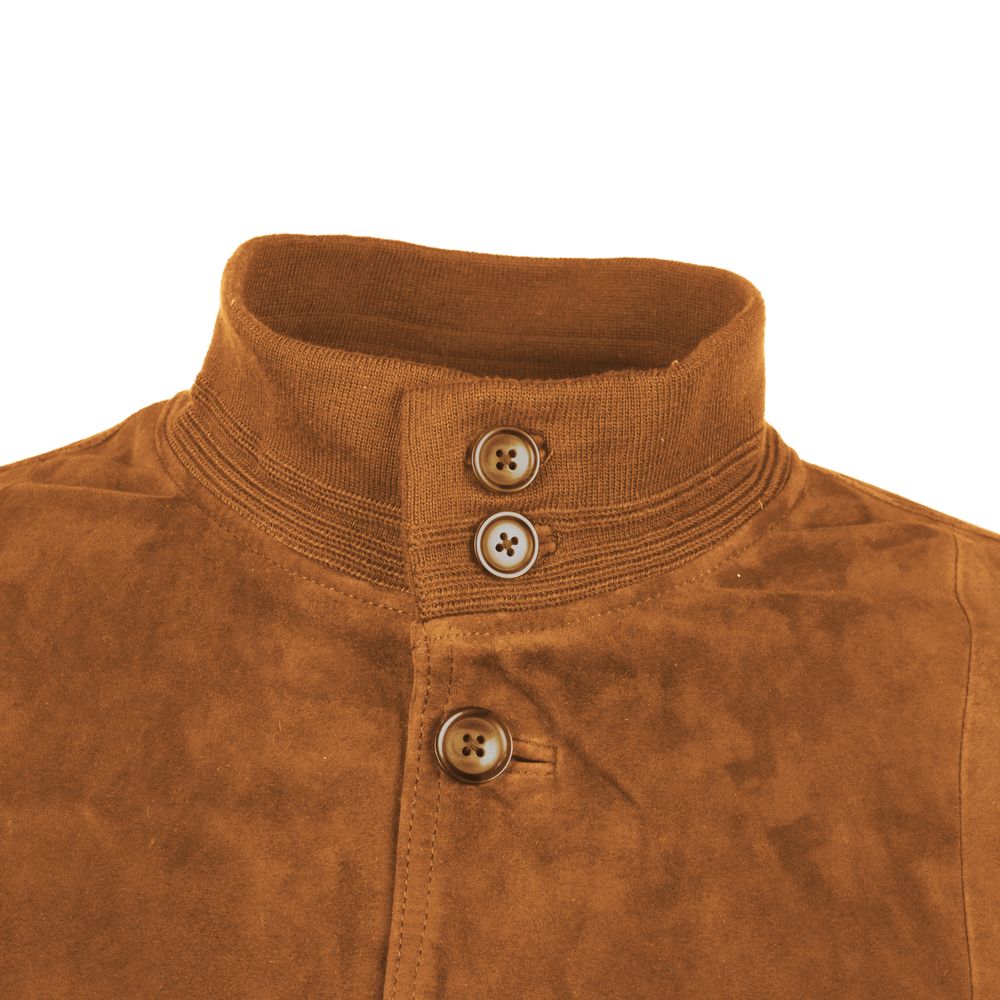 Emilio Romanelli Brown Calfskin Jackets & Coat