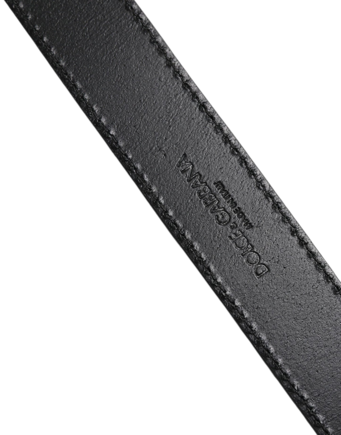 Dolce & Gabbana Silver Classic Gold Logo Plaque Buckle Belt