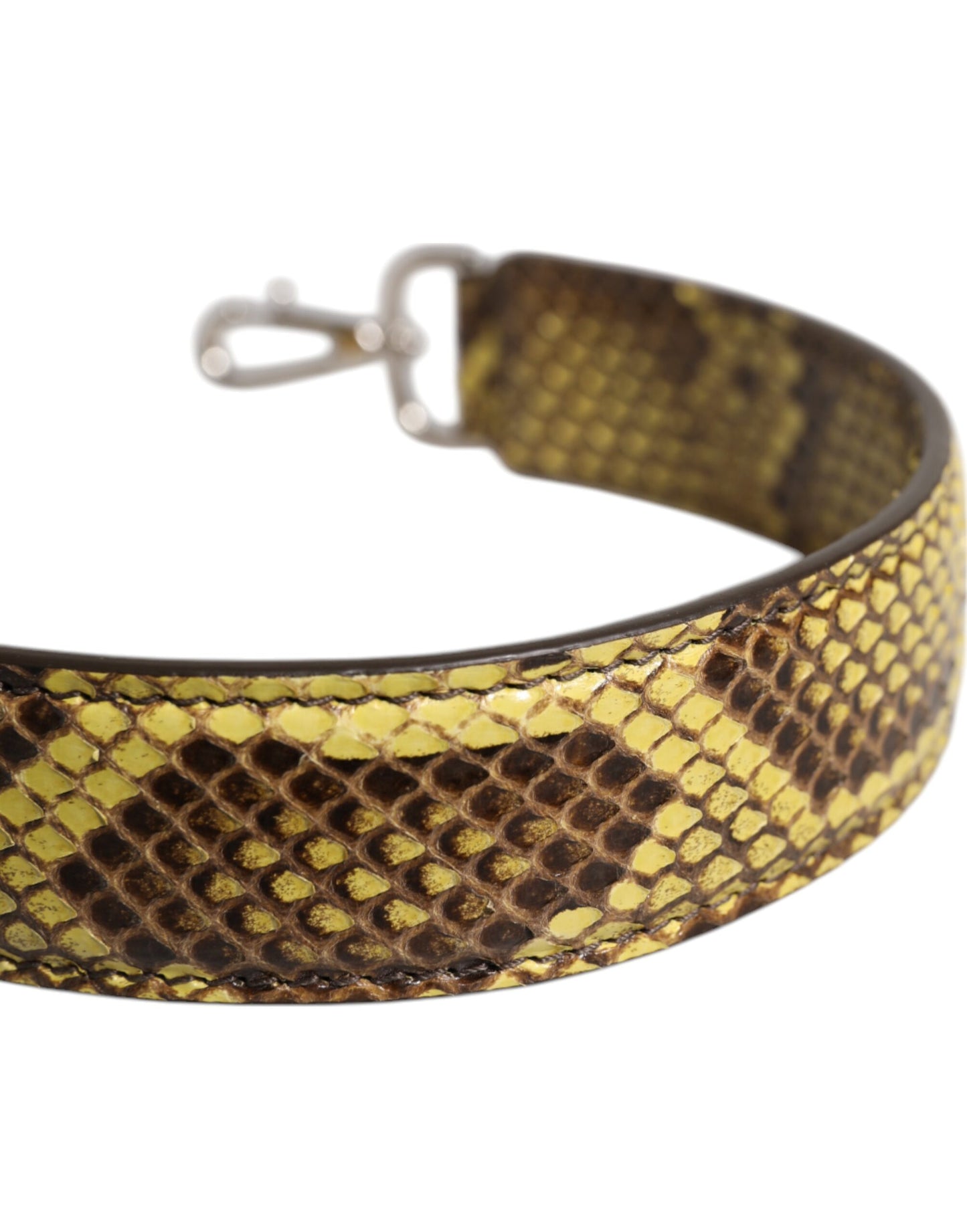 Yellow Exotic Leather Bag Shoulder Strap