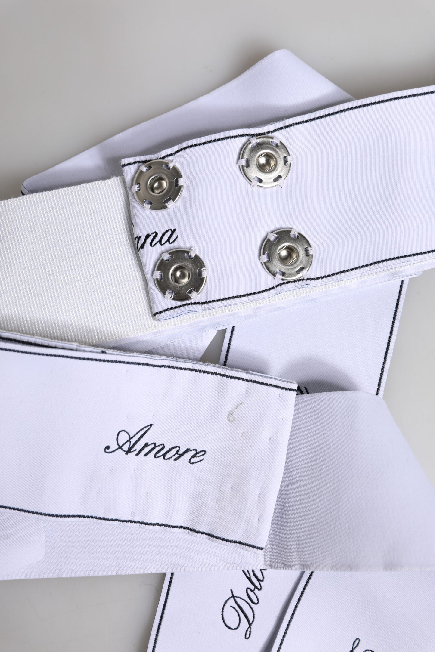 White Waist Ribbon Wide Bow Logo Belt