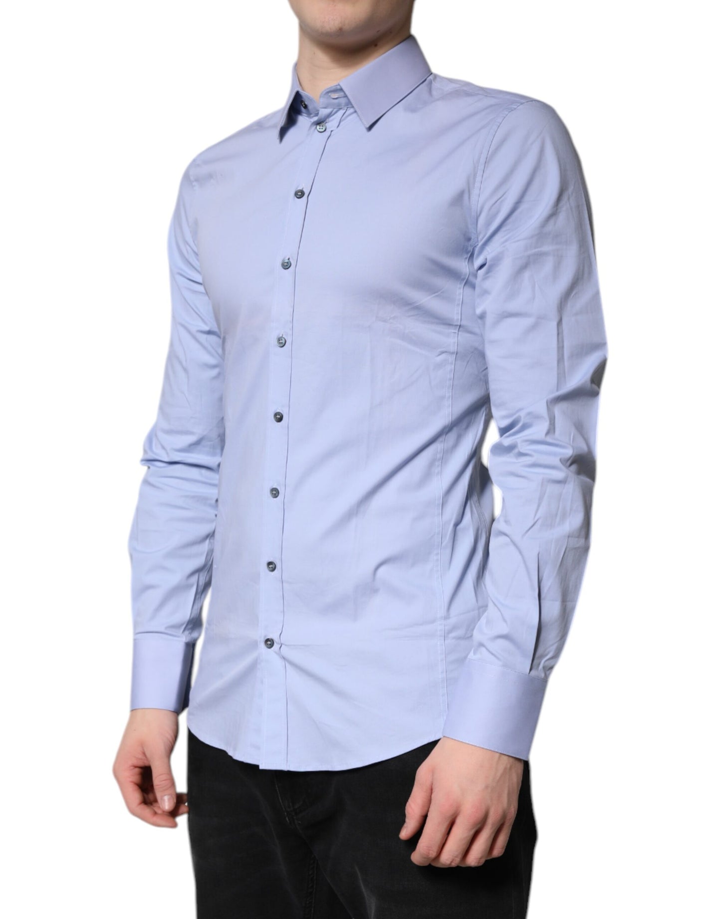 Dolce & Gabbana Light Blue Cotton SICILIA Dress Formal Shirt