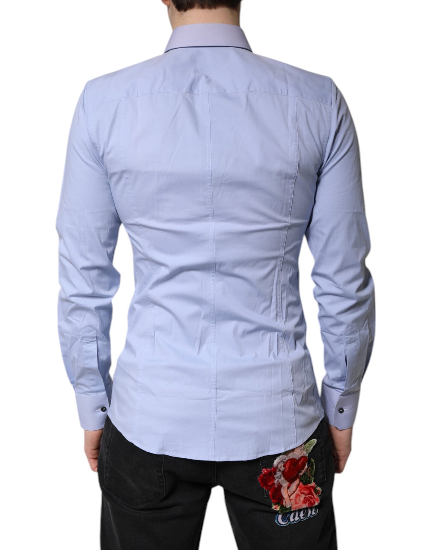 Dolce & Gabbana Light Blue Cotton SICILIA Dress Formal Shirt