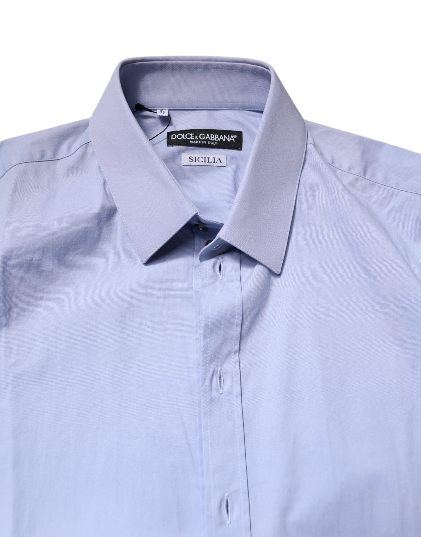 Dolce & Gabbana Light Blue Cotton SICILIA Dress Formal Shirt