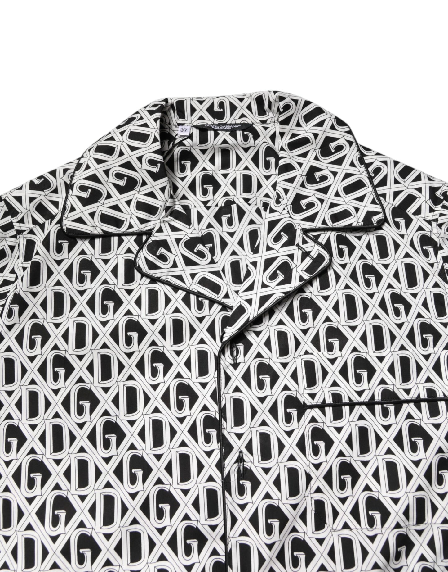 Dolce & Gabbana Black White DG Print Cotton Pajama Set Sleepwear