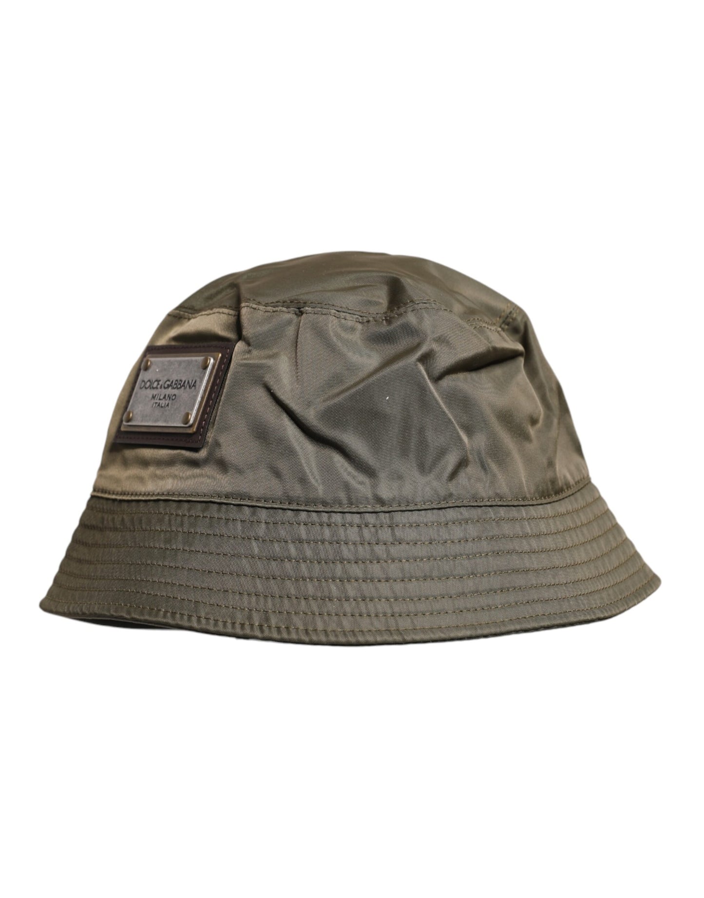 Brown DG Plaque Wide Brim Bucket Hat