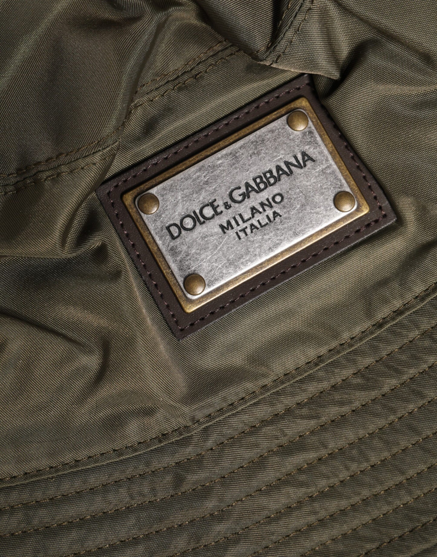 Brown DG Plaque Wide Brim Bucket Hat