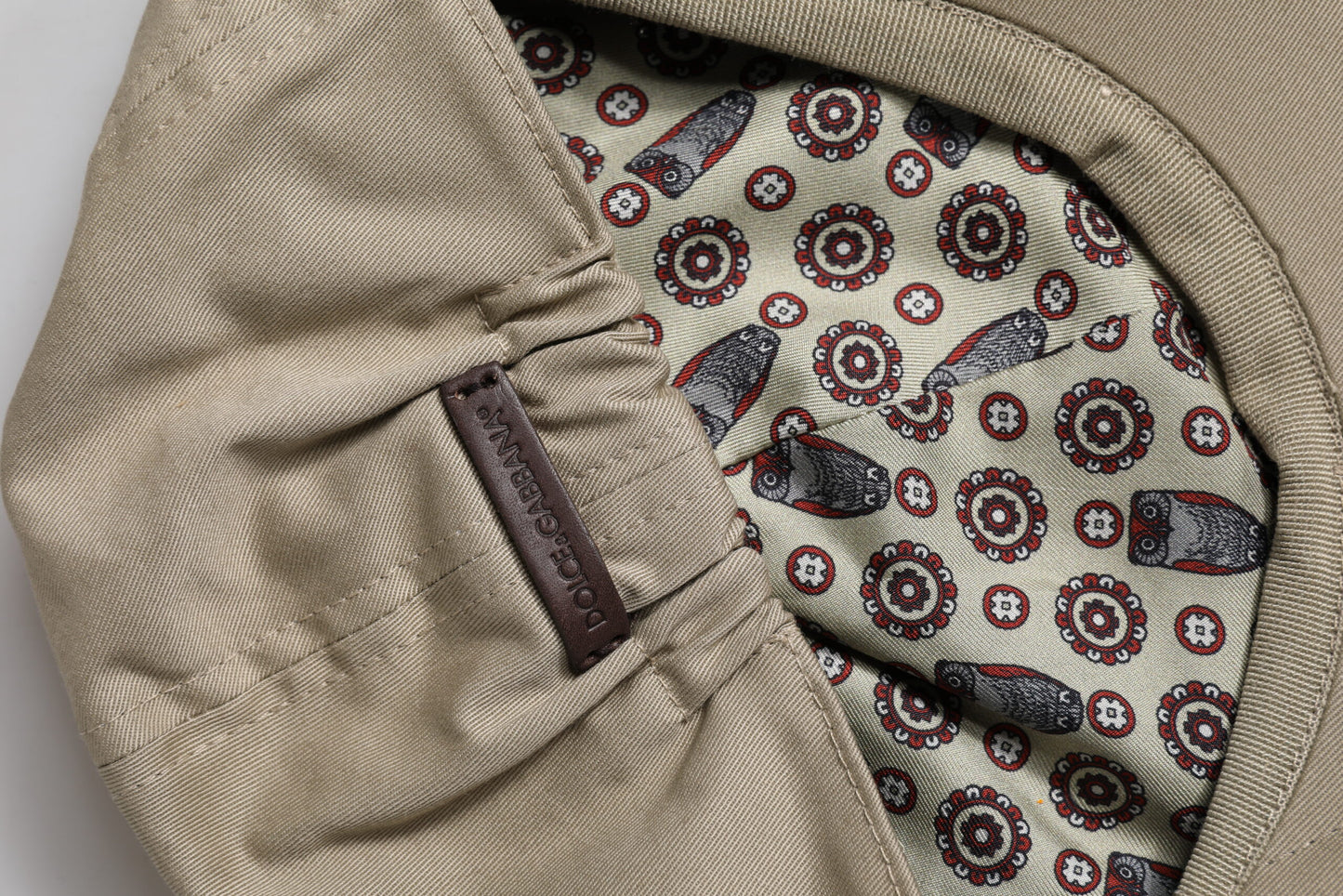 Beige Cotton Newsboy Capello Cabbie Hat