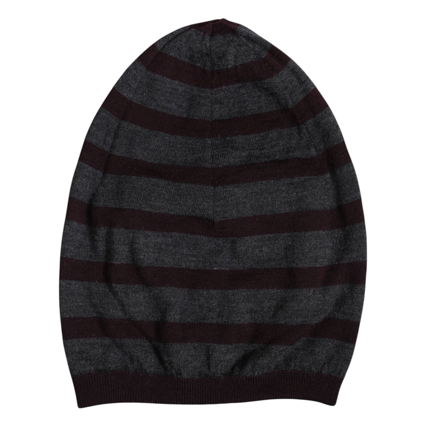 Dolce & Gabbana Gray Striped Wool Knitted Winter Beanie Hat