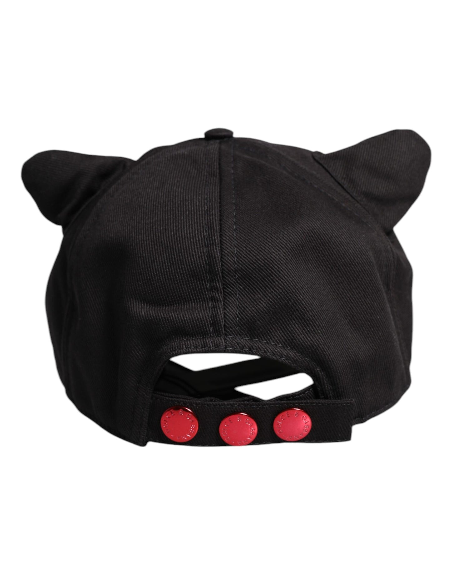 Dolce & Gabbana Black Cotton Logo Patch 6 Panels Baseball Cap